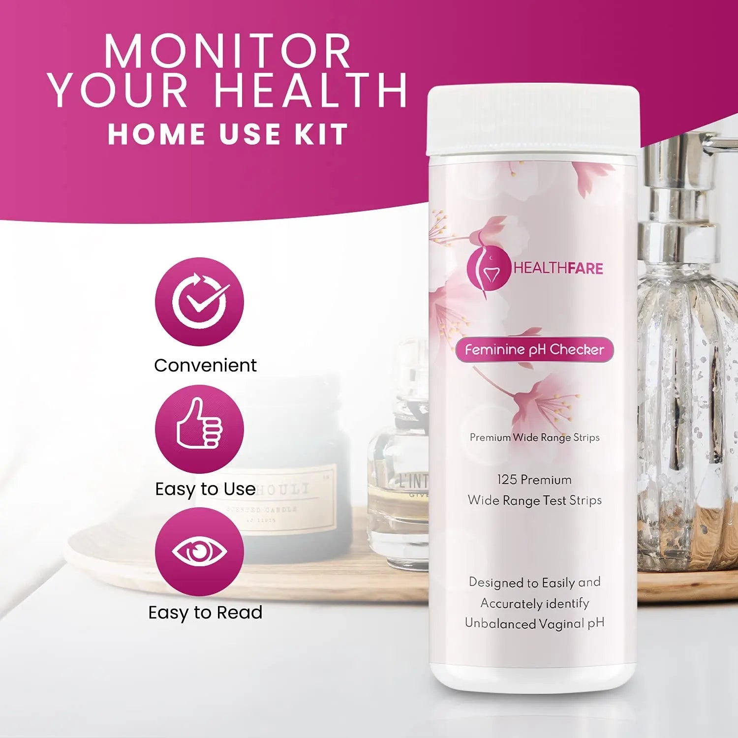 Healthfare Feminine pH Checker Test Strips to Monitor Intimate Health, Balance pH Level 3.0-5.5 Healthfare Au supplements