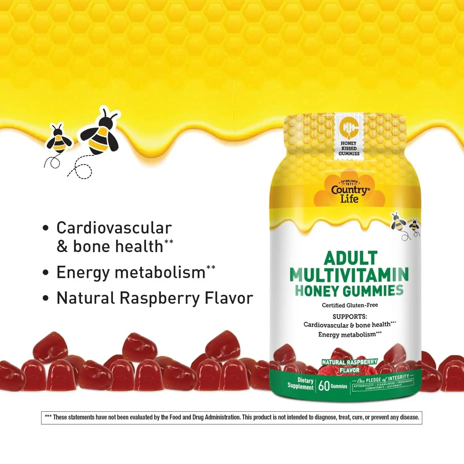 Country Life® Tart Cherry & Adult Multivitamin Honey Gummies - Bundle - Non-GMO - Certified Gluten Free Country Life Au supplements