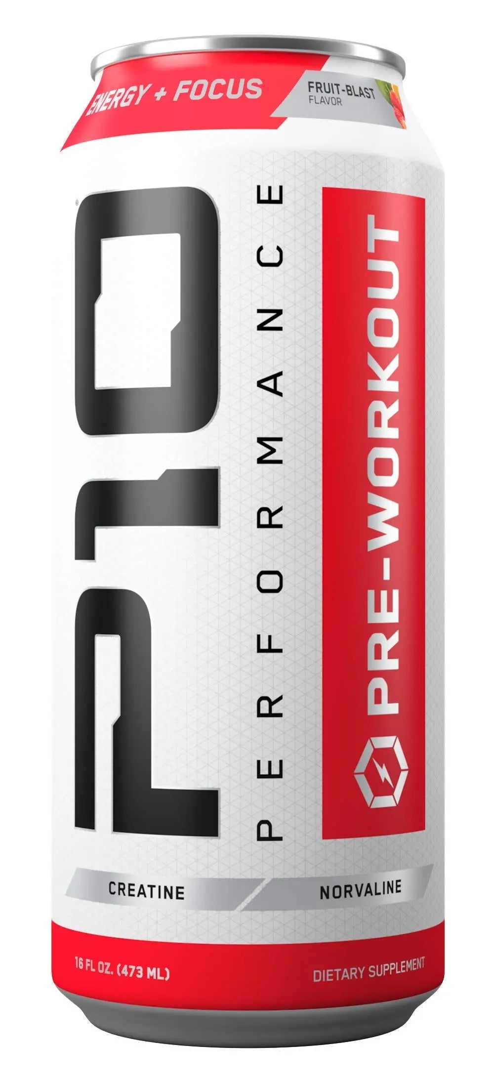 P10 Performance Sugar-Free Pre Workout Drink - 12-Pack, Fruit Blast, 12oz Cans - Energy P10 Performance Au supplements