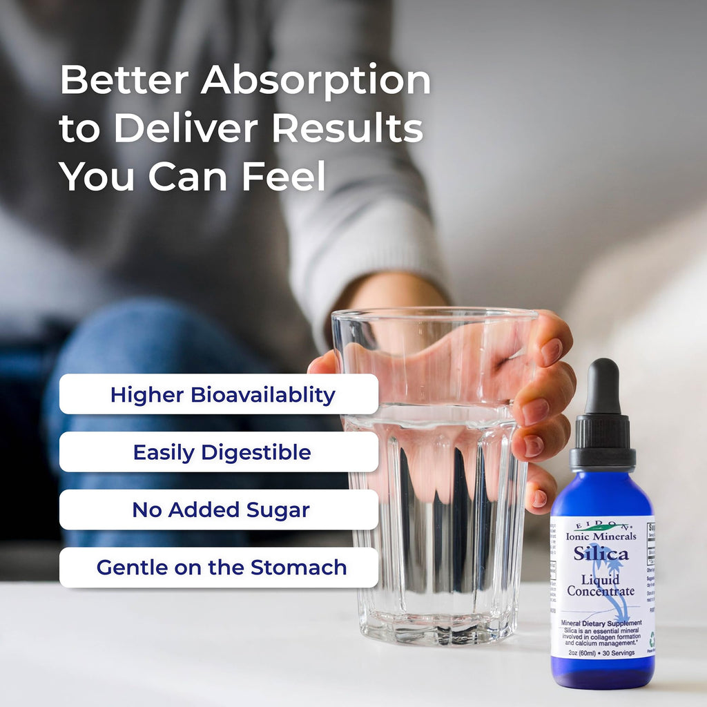 Eidon Liquid Silica Mineral Concentrate - Silica Supplement for Hair, Skin, and Nails, Supplement Drops to Support Collagen Production & Hair Loss