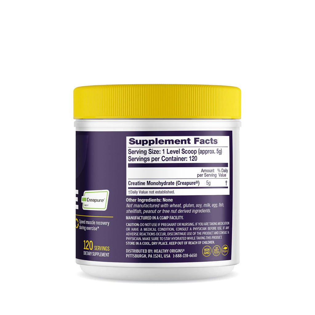 Healthy Origins® Performance Creatine with Creapure®, Unflavored Micronized Powder, Supports Muscle Function, Energy & Recovery, 21.2oz (600g), 120 Servings Healthy Origins Au supplements