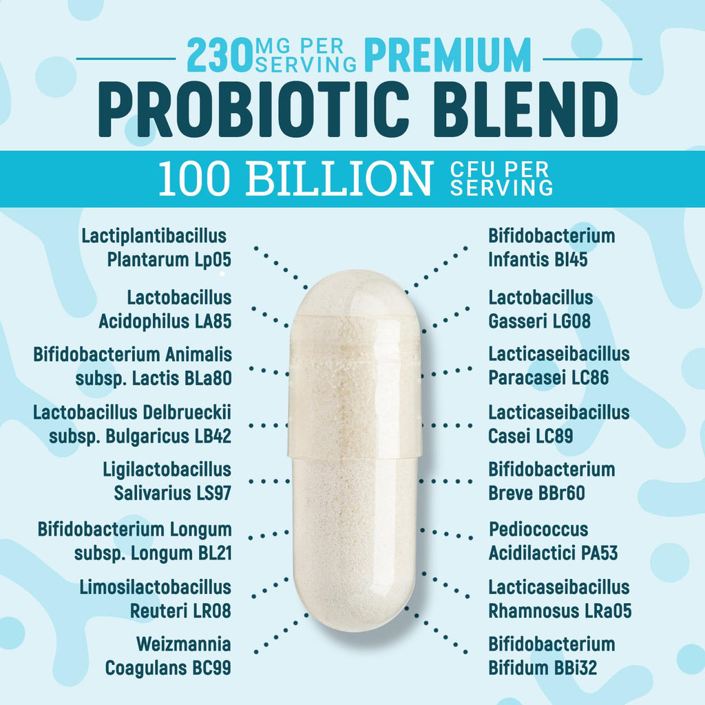 Nature's Physician Probiotics - 100 Billion CFU Per Capsule - 16 Strains + Prebiotics - Best Probiotic Supplement for Women & Men - Supports Immune,