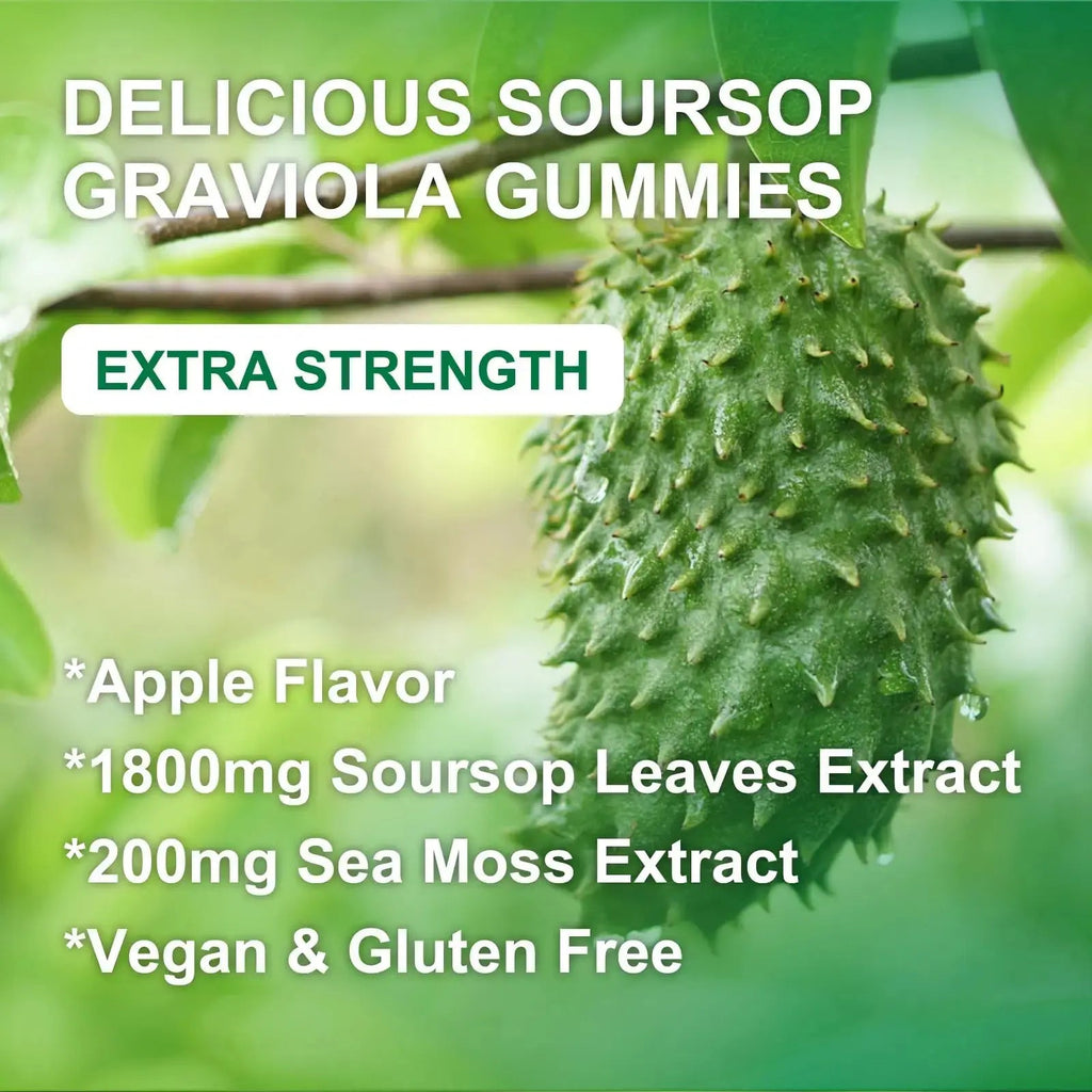 WOGORGT Soursop Graviola Gummies - Soursop Multivitamin Gummies with 200mg Sea Moss Extract for Antioxidant WOGORGT Au supplements