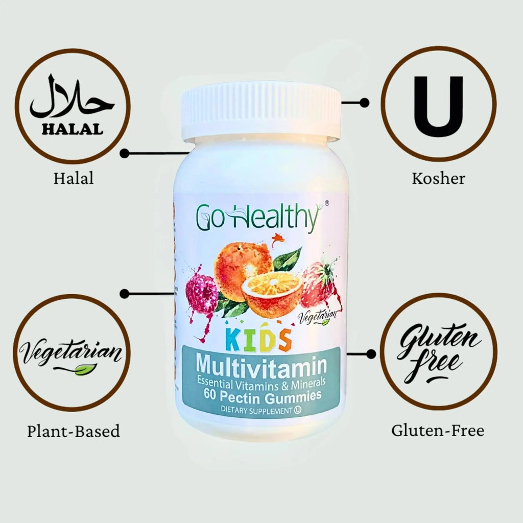Go Healthy Kids Multivitamin Gummies, Immune Support, Kids Vitamin Gummies, Kosher Kid Vitamin, Halal Go Healthy Natural Au supplements