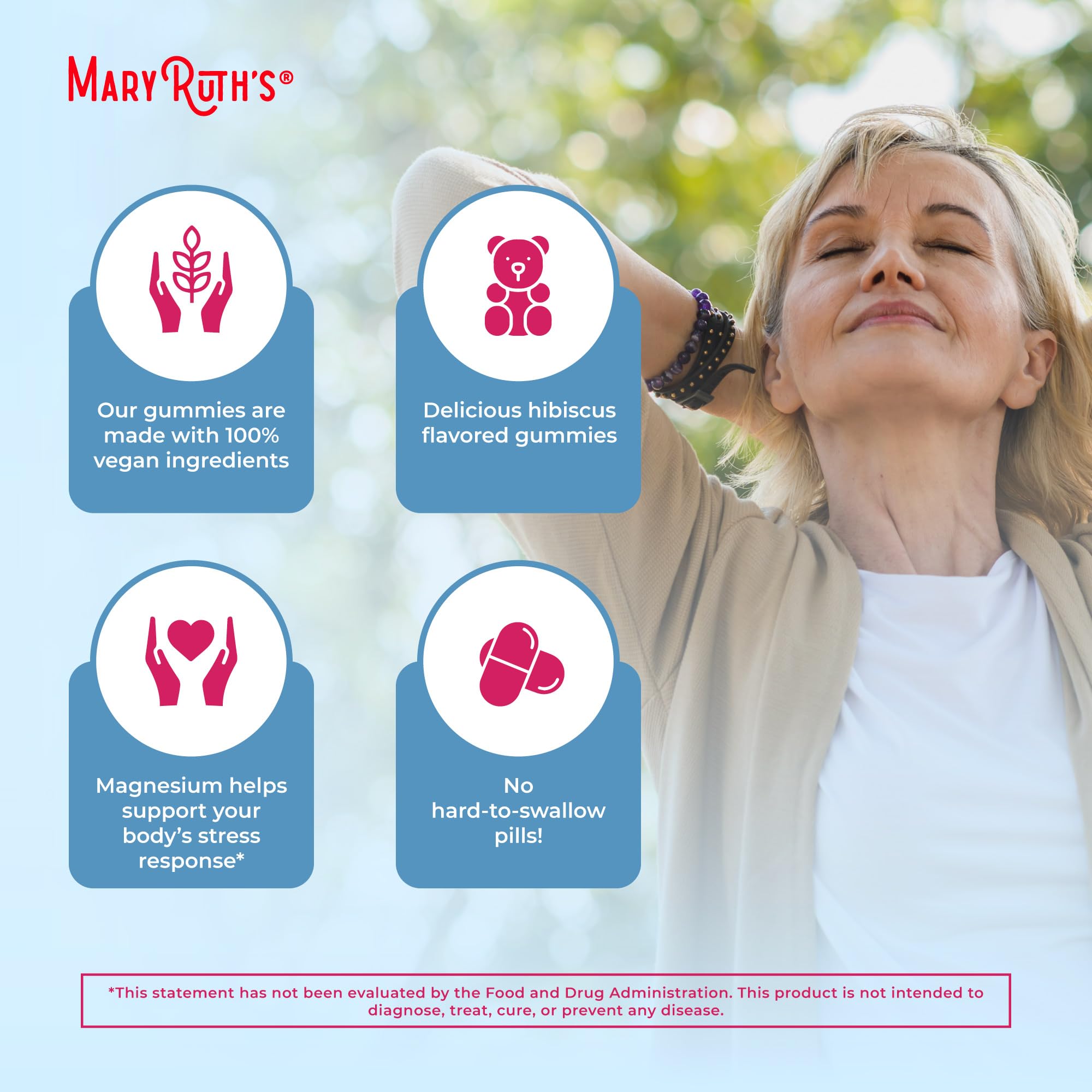 MaryRuth Organics Calm Magnesium Citrate Gummies | 2 Month Supply | Sugar Free | Magnesium Supplement for Adults