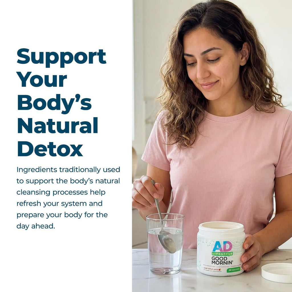 Project AD Life Good Morning Detox and Performance Drink, Naturally Flavored and Formulated with L-GLutamine, Apple Cider Vinegar,