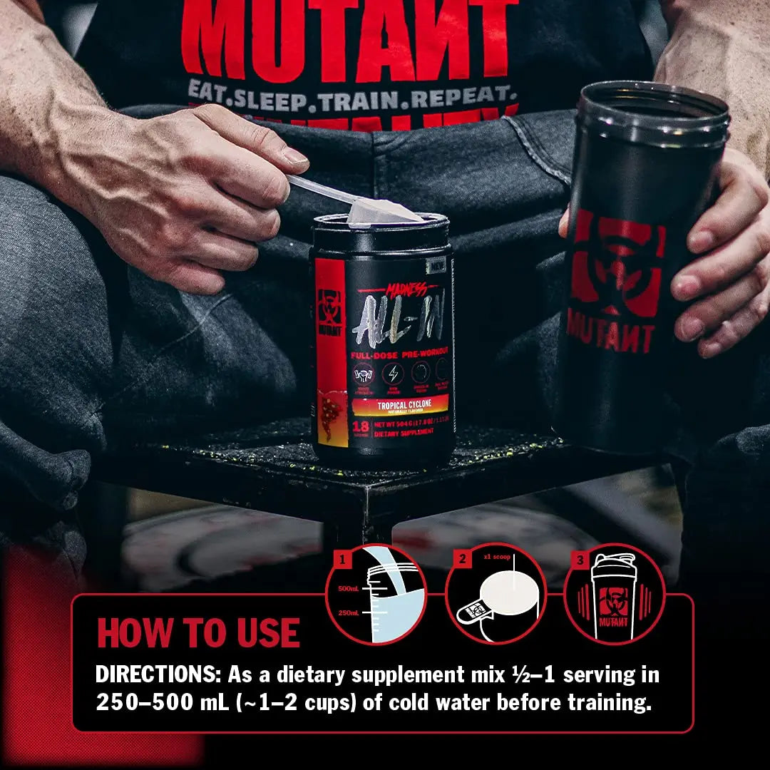Mutant Madness All-in | Full Dosed Pre-Workout - Tropical Cyclone - 18 Serving - 504 g Mutant Au supplements