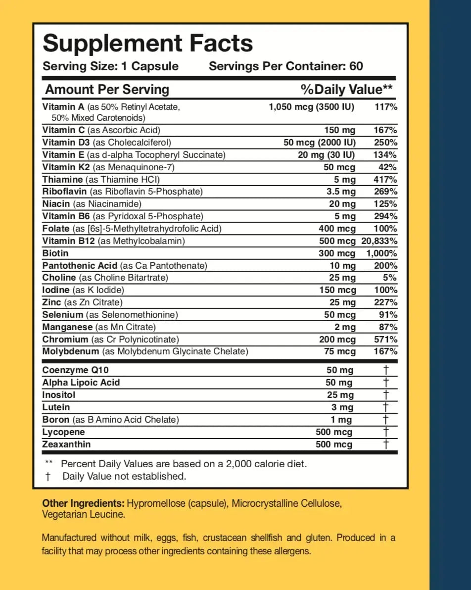 Researched Nutritionals Physician's Daily + D3 Supplement - Daily Multivitamin for Men and Women with Vitamin D3 2000iu Researched Nutritionals Au supplements