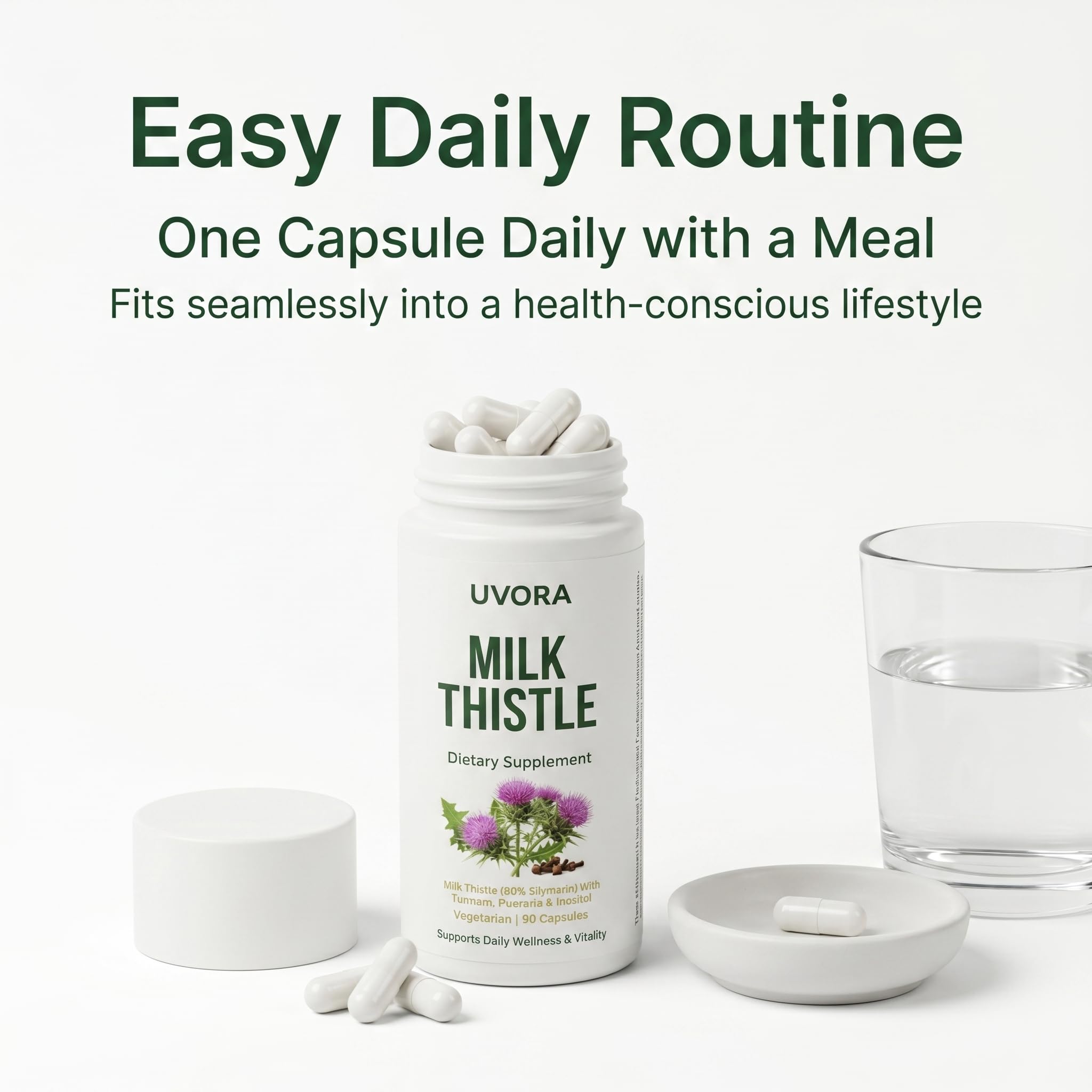 Uvora - Milk Thistle Extract,Uvora Premium Herbal Supplement with Milk Thistle Extract & Antioxidants – Supports Natural ification