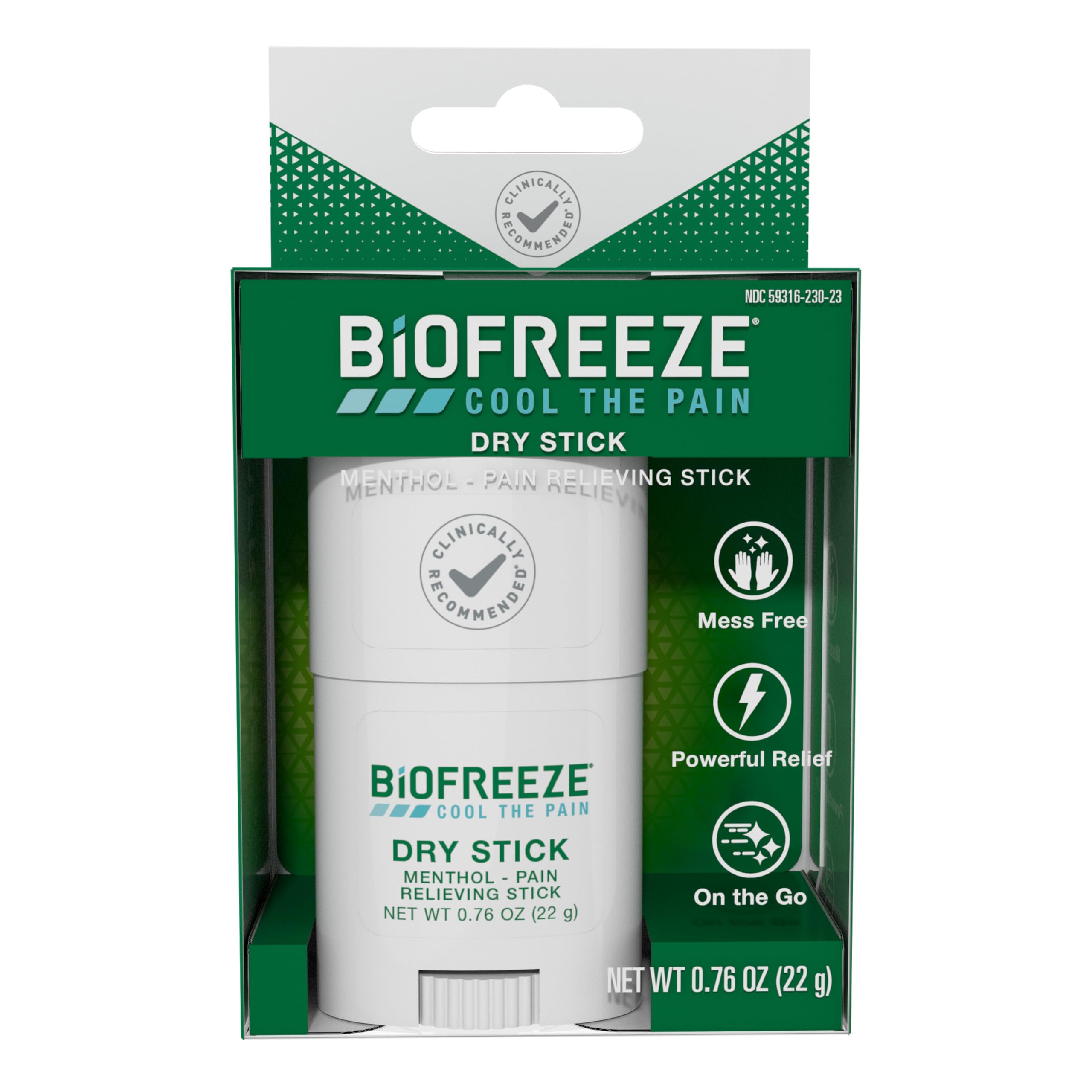 Biofreeze Dry Stick, Mess-Free Relief for Neck, Shoulder, Knee, Hip, Hand & Joint, Cooling Menthol Pain Relief Stick, Up to 100 Uses Biofreeze Au supplements
