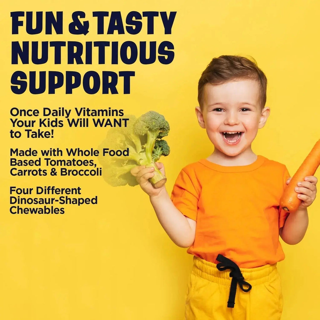 KAL MultiSaurus Kids Chewable Multivitamins, 11 Essential Vitamins and Minerals for Kids, Mixed Berry Flavor, Gluten and Preservative Free KAL Au supplements