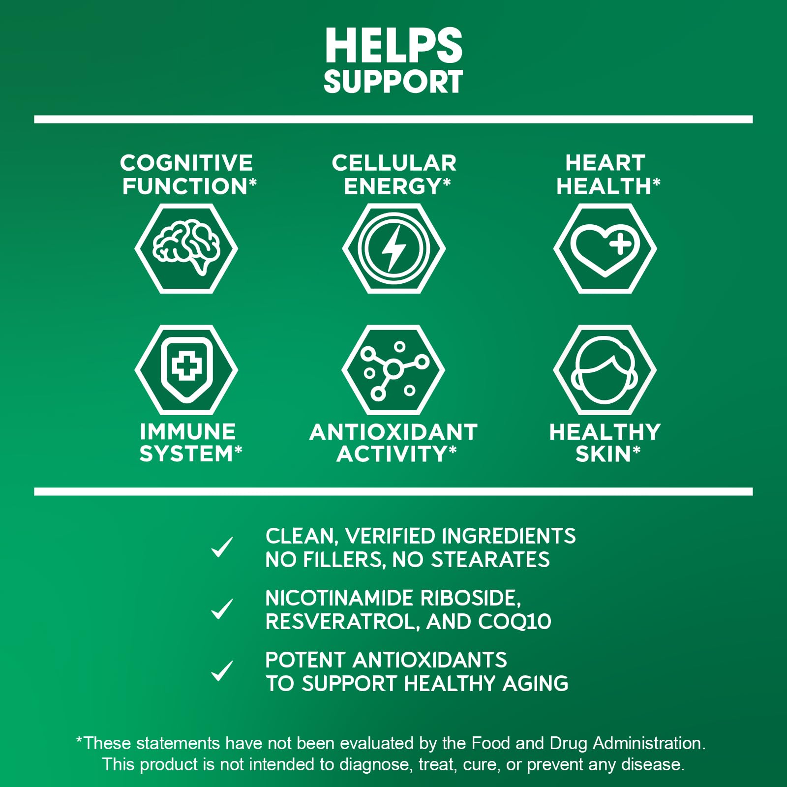 BioEmblem NAD+ Supplement | 300 mg Nicotinamide Riboside with CoQ10 & Resveratrol | Supports Healthy Aging, Cellular Energy and Cognitive Function | Non-GMO, Gluten Free - 45 Capsules BioEmblem Au supplements