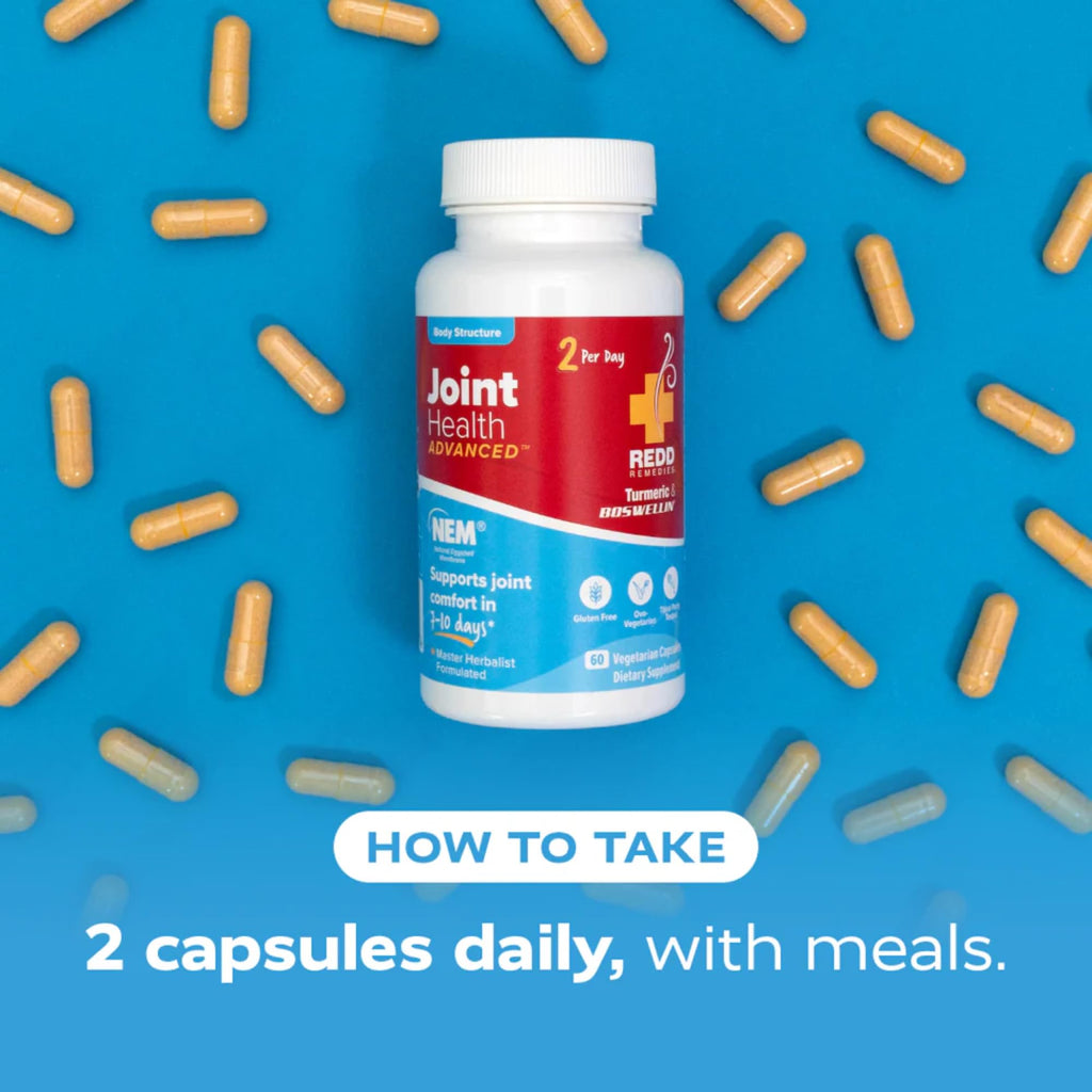 Redd Remedies, Joint Health Advanced, Helps Strengthen Connective Tissue and Cartilage, Fast-Acting Comfort with Boswellia Serrata and Turmeric, 120 Vegetarian Capsules Redd Remedies Au supplements