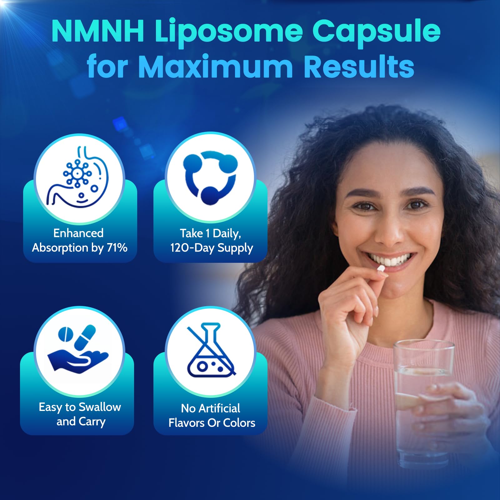 Pure NMNH(NMN Supplement Alternative)(Dihydronicotinamide Mononucleotide)for Women with Skin Aging 600mg: NAD Supplement for Anti-Aging Breakthrough - Boost NAD+ levels Liposome Capsules 120 Servings HEALGUT Au supplements