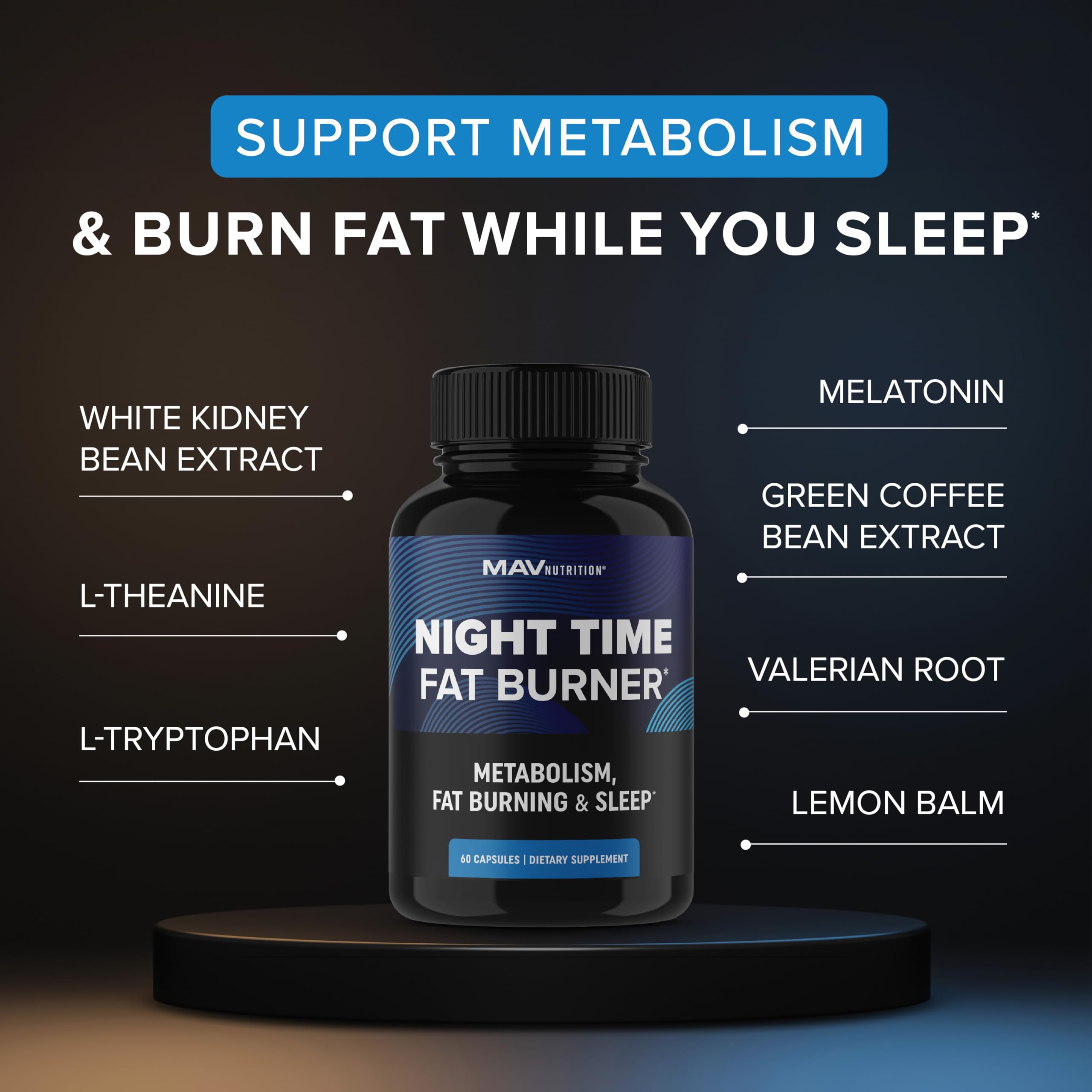 Night Time Fat Burner | Weight Loss Support for Women | Appetite Suppressant, Carb Block MAV NUTRITION Au supplements