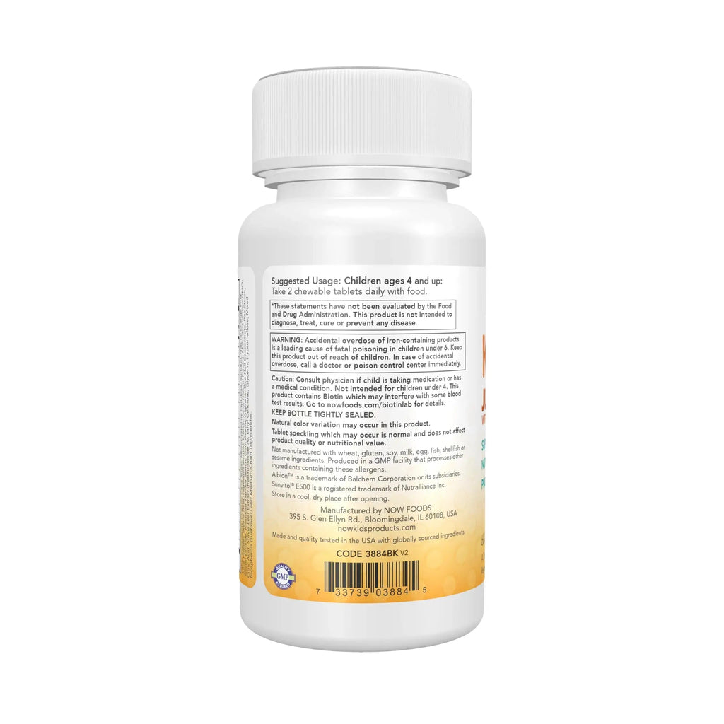 Now Kids Supplements, Kid Vits Multivitamin, Juicy Orange, 60 Chewable Tablets NOW Foods Au supplements
