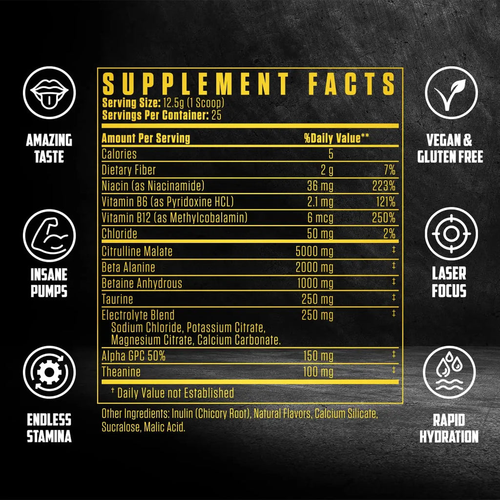 HydraPump | #1 New Stim Free Pre Workout Powder w/ Nitric Oxide Booster, Electrolytes EPN Supplements Au supplements