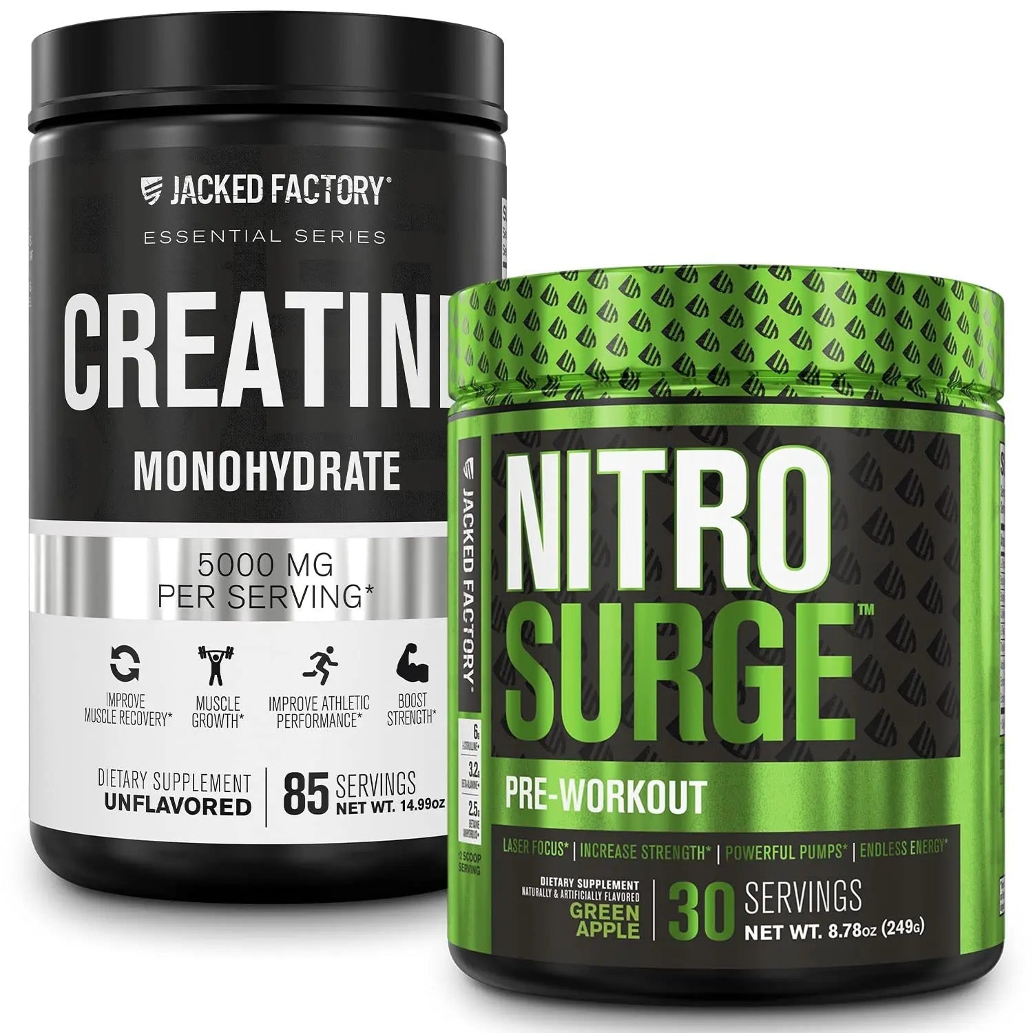 Nitrosurge Pre-Workout in Green Apple & Creatine Monohydrate for Men & Women Jacked Factory Au supplements