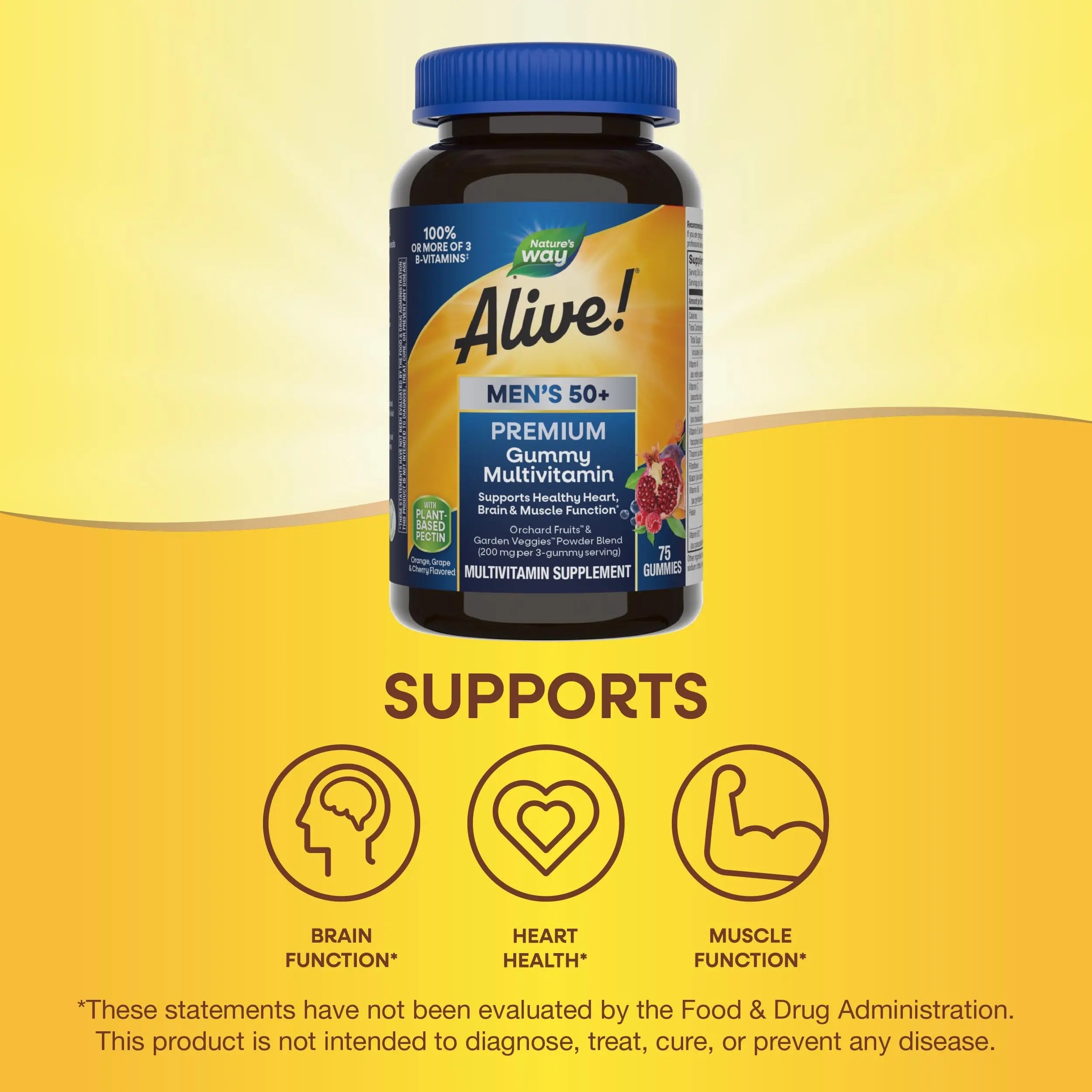 Nature’s Way Alive! Men’s 50+ Premium Gummy Multivitamin, Supports Healthy Heart, Brain & Muscle Function Nature's Way Au supplements