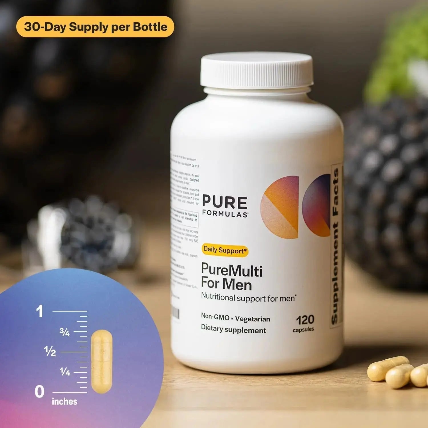 PureFormulas PureMulti for Men - Daily Comprehensive Multivitamin for Men's Health, Vitality, Energy, Focus, & Performance. Mens Vitamins A, C, D, E, & B12 PureFormulas Au supplements