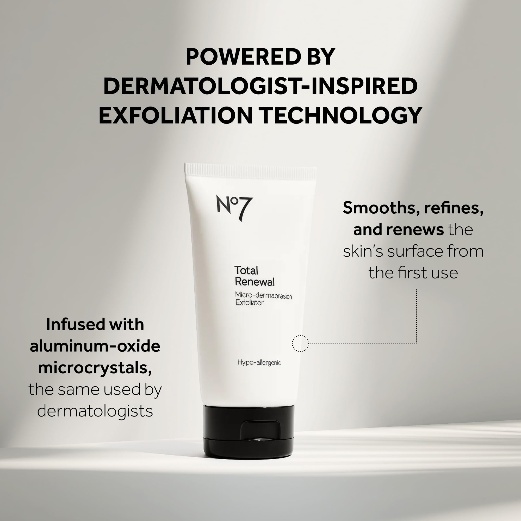 No7 Microdermabrasion Total Renewal Face Scrub - Exfoliating Face Wash & Dark Spot Corrector for Sensitive Skin