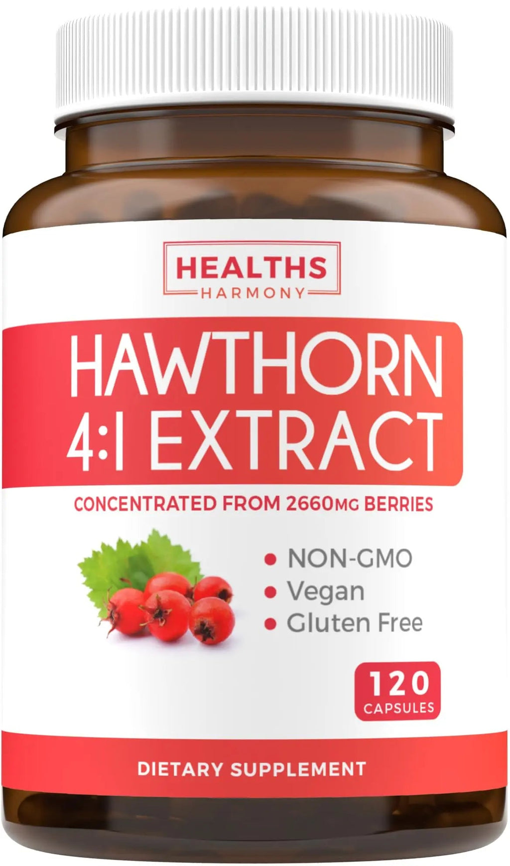Hawthorn Berry Capsules - 4 Month Supply Digestion & Heart Health Supplement Healths Harmony Au supplements