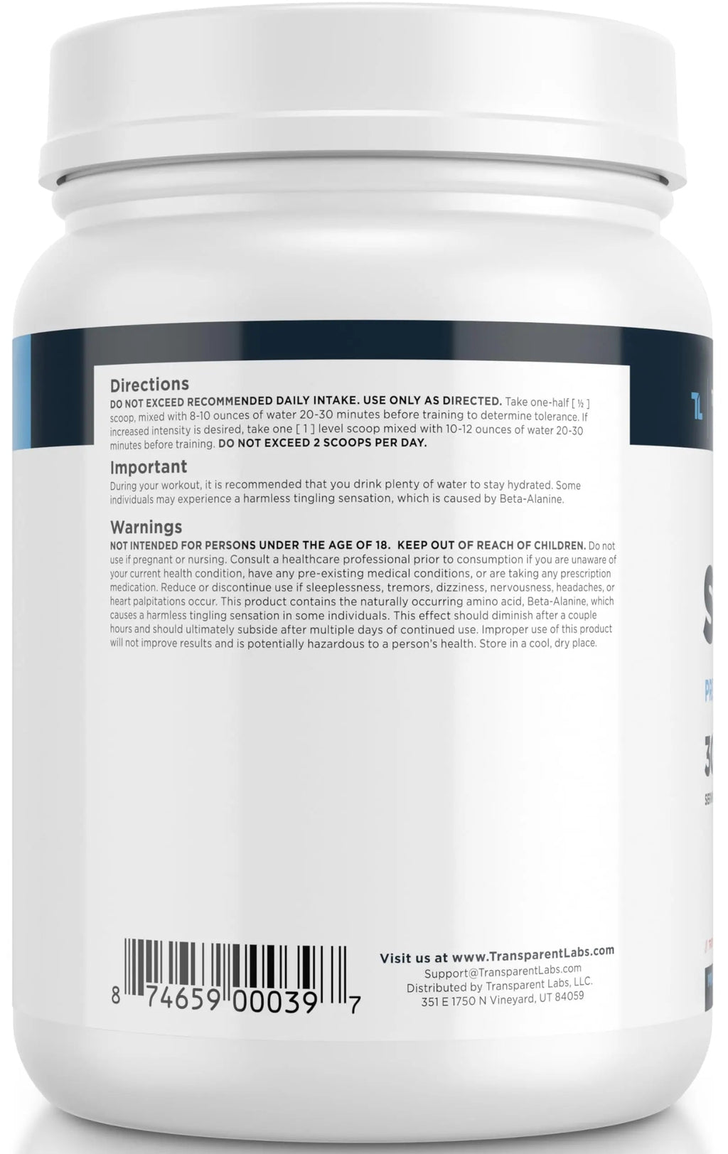 Transparent Labs Stim-Free Pre-Workout - Caffeine & Stim Free Pre Workout Powder Transparent Labs Au supplements