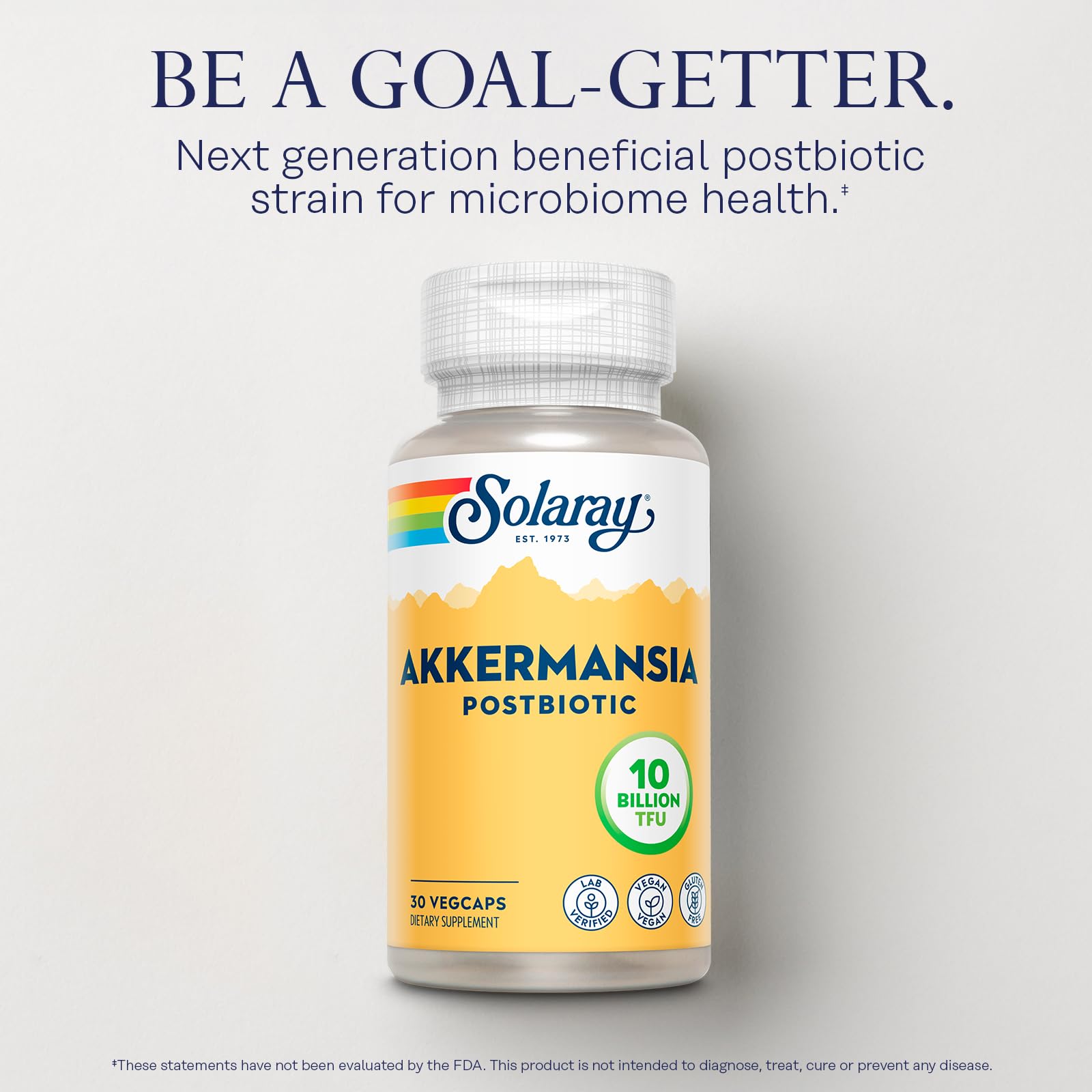 SOLARAY Akkermansia Postbiotic, Akk11, 10 Billion TFU, Beneficial Strain for Gut Health Support, Vegan, Gluten-Free, 60-Day Guarantee, 30 Servings, 30 VegCaps SOLARAY Au supplements