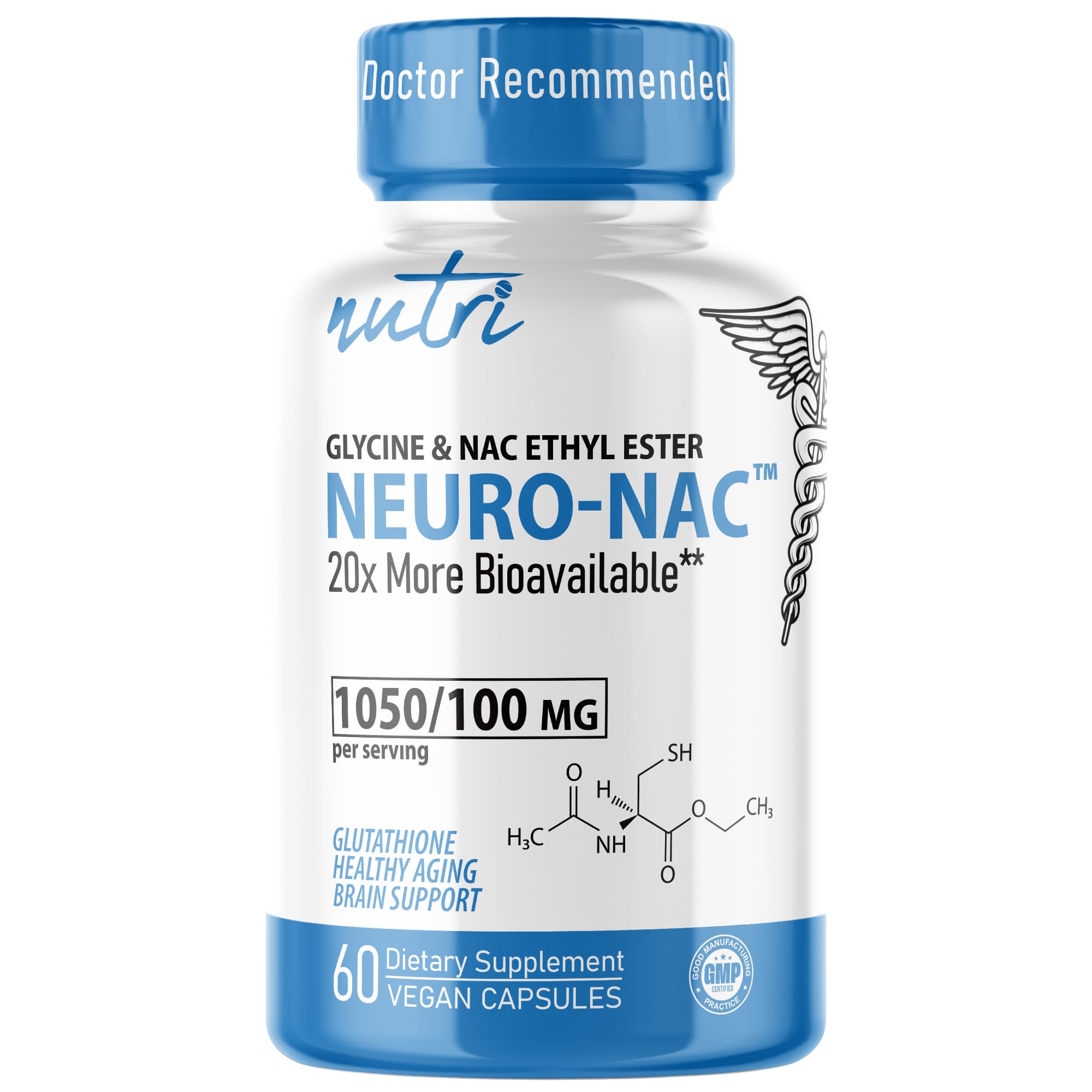 Neuro NAC Supplement N-Acetyl Cysteine Ethyl Ester - 20x More Bioavailable Than NAC 600 mg - Boost Glutathione 10x More Than Liposomal Glutathione