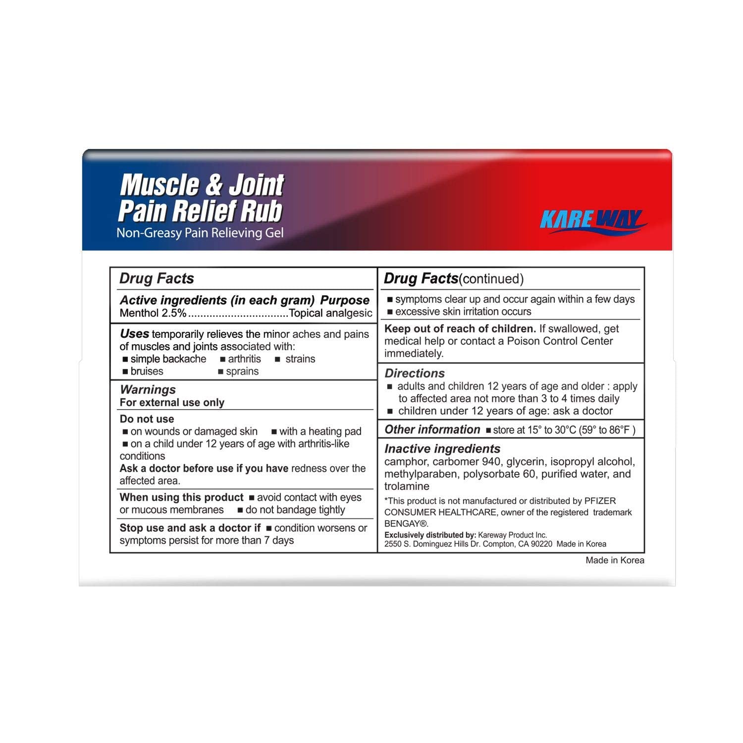 Pure-Aid Muscle & Joint Pain Relief Rub, Fast Relief from Minor Arthritis, Backache, Muscle & Joint Pain Non-Greasy Cream, 2oz (4pk) Pure-Aid Au supplements
