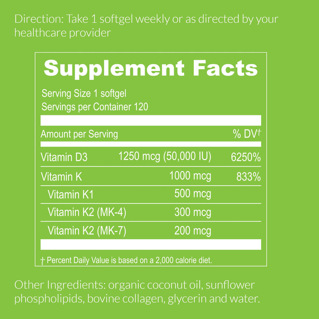 UpNourish Liposomal Vitamin D3 50000 IU (Vitamina D3 de 50000) with 1000 mcg Vitamin K, High Dose Vitamin D3 K2, Vitamin D 50000 IU with K1, K2 MK-4 and MK-7, 120 Mini Softgels UpNourish Au supplements