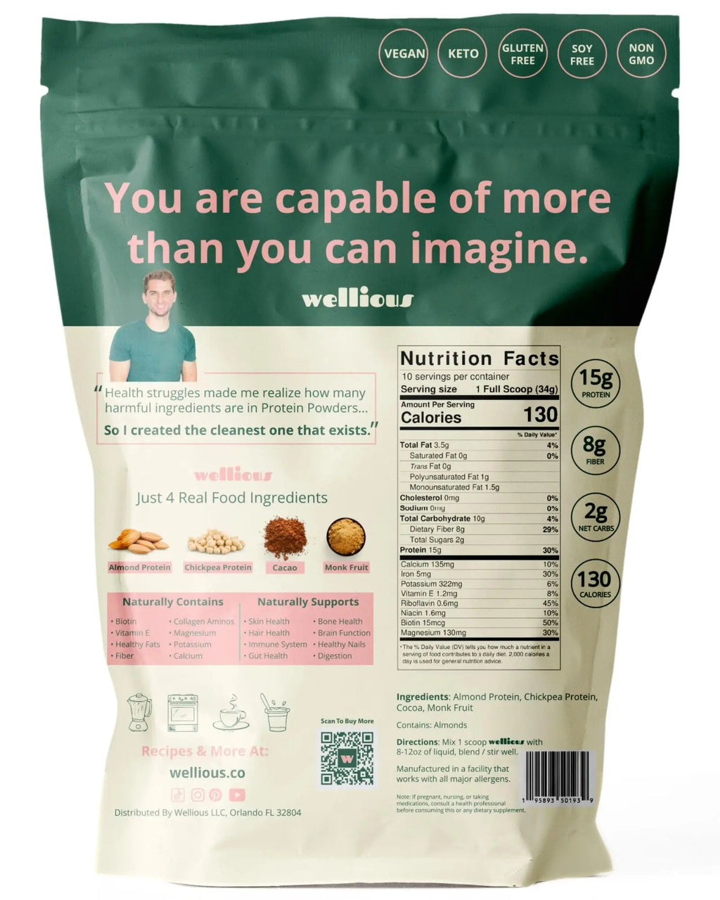 wellious – Clean Vegan Protein Powder – for Gut Health, Plant Based, Keto Friendly, No Sodium wellious Au supplements
