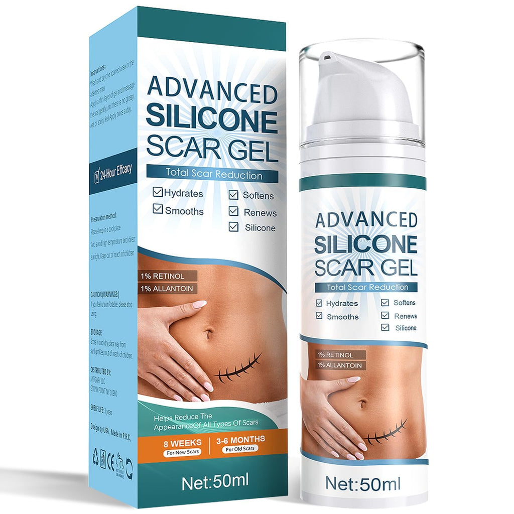 Mitgary Advanced Scar Gel, Silicone Scar Gel, Treats Old and New Scars, Reduces the Appearance of Scars from, Body, Face, Stretch Marks