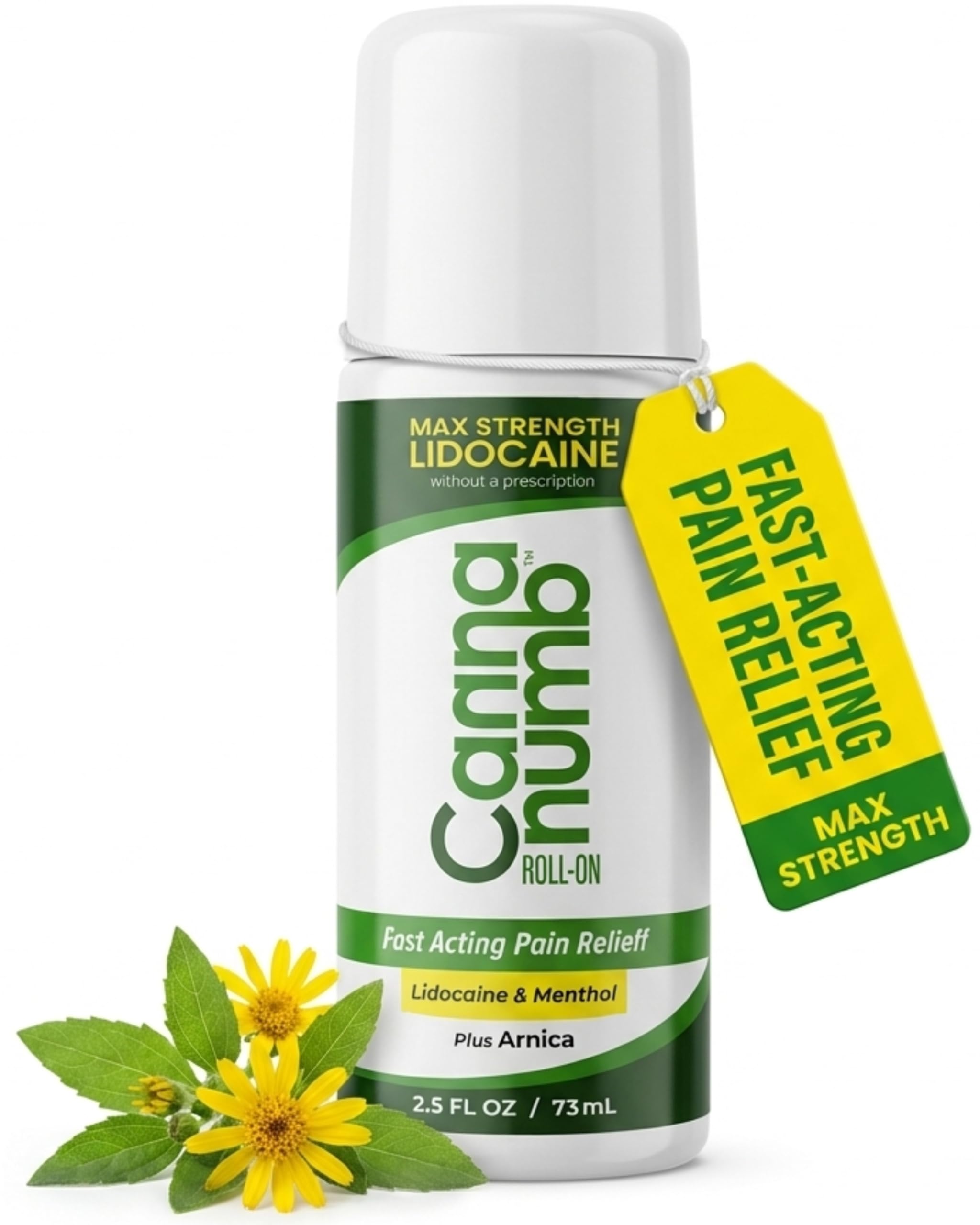 Cannanumb Pain Relief Roll On with Lidocaine, Fast Acting Pain Relief with Arnica + Boswellia + Menthol - 2.5oz Cannanumb Au supplements