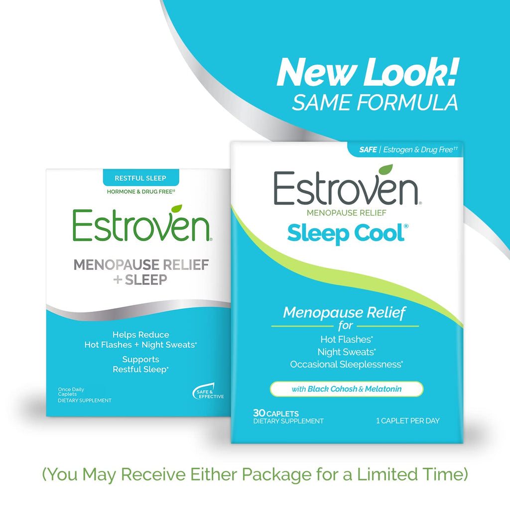 Estroven Sleep Cool for Menopause Relief, 30 Ct, Sleep Support Supplement With Clinically Proven Ingredients to Relieve Menopause Symptoms plus Night Sweats & Hot Flash Relief, Drug-No & Gluten-No Estroven Au supplements