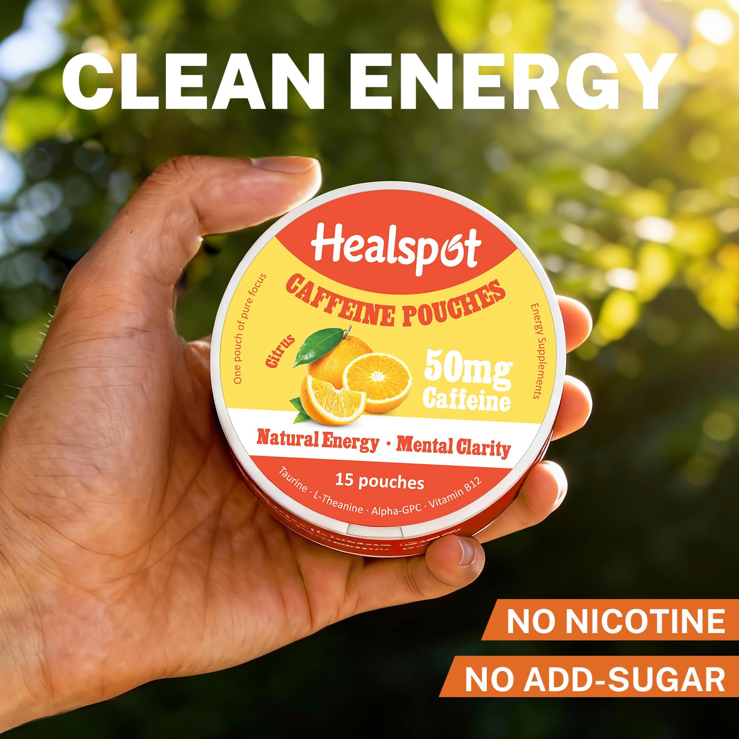 Healspot Nootropic Caffeine Pouches, Energy Pouches with 50mg Caffeine | Taurine | Vitamin B12 | Alpha-GPC | L-Theanine, Focus and Energy Supplements Variety Packs 5 Flavors Healspot Au supplements