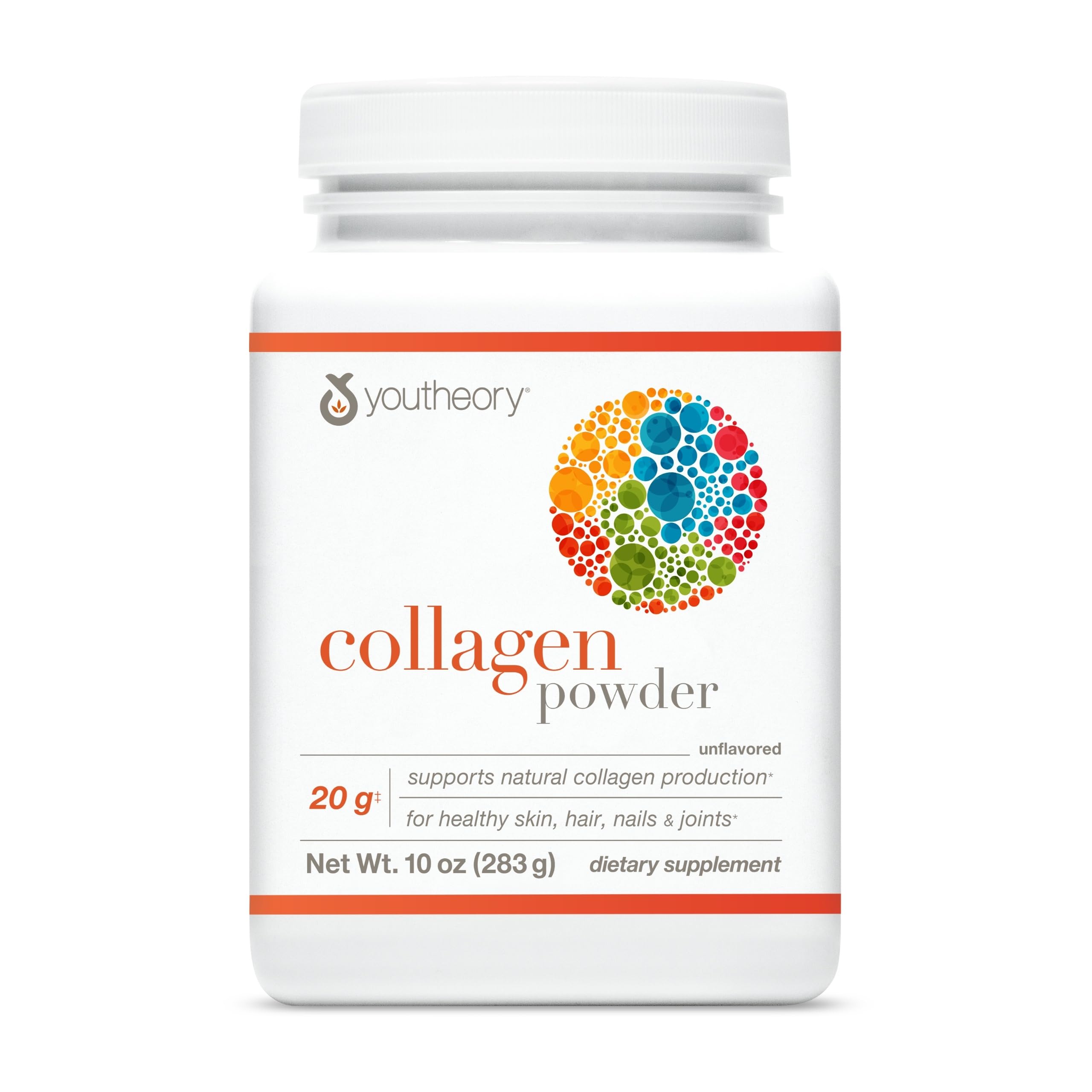Youtheory Collagen Powder - Hydrolyzed Collagen Peptides with Vitamin C - Supports Healthy Bones, Joints & Immune System* - Unflavored - 10 oz (10-Day Supply) Youtheory Au supplements