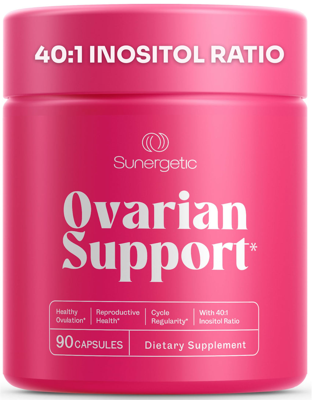 Premium Ovarian Health Support Supplement – Hormone Balance, Ovulation & Cycle Regularity - Myo-Inositol & D-Chiro Inositol Supplement for Women – 40:1 Inositol Ratio With Folate & DIM – 90 Capsules Sunergetic Au supplements