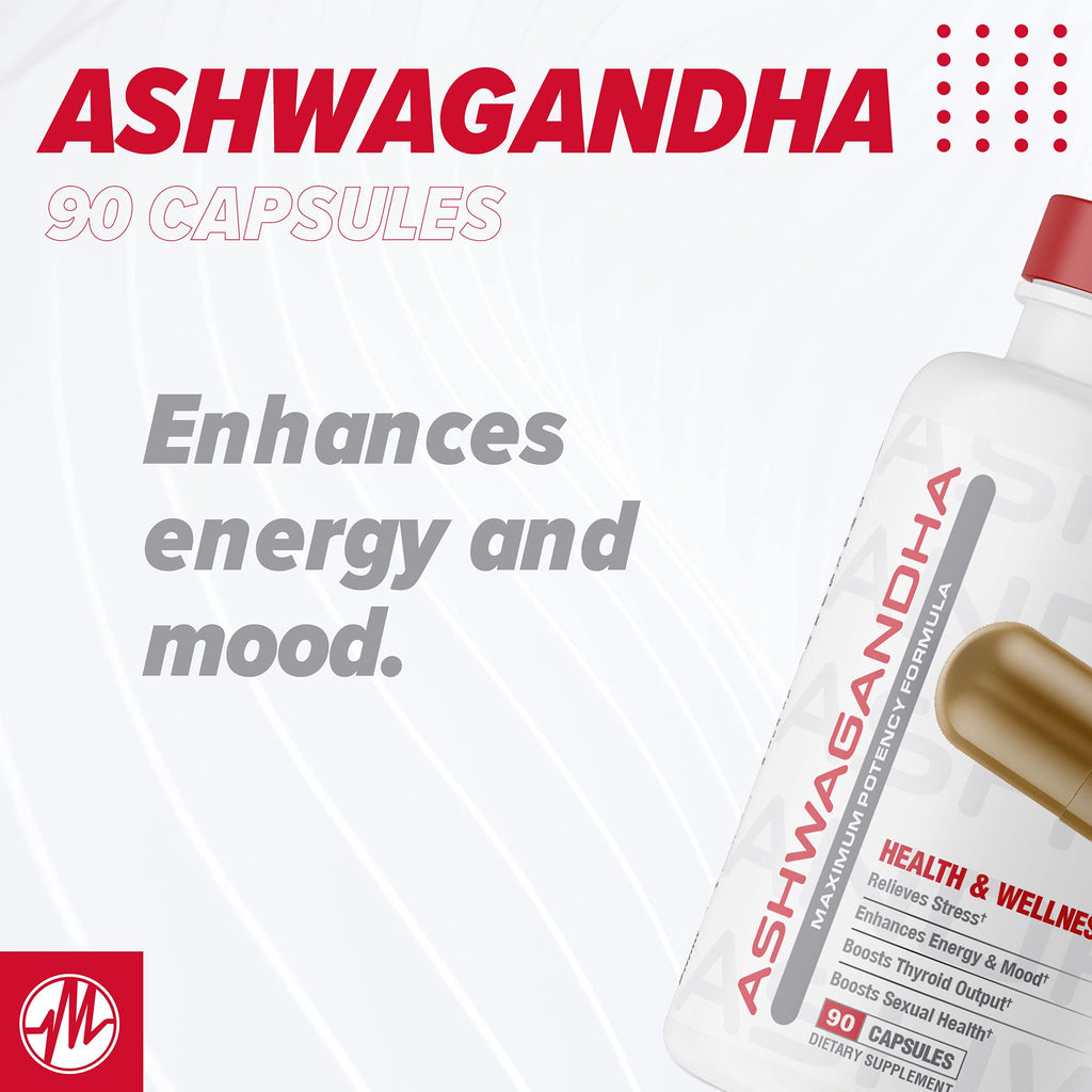 Metabolic Nutrition Ashwagandha 2200mg Made with Organic Ashwagandha Powder and Black Pepper Extract, 90 Vegan Capusles Metabolic Nutrition Au supplements