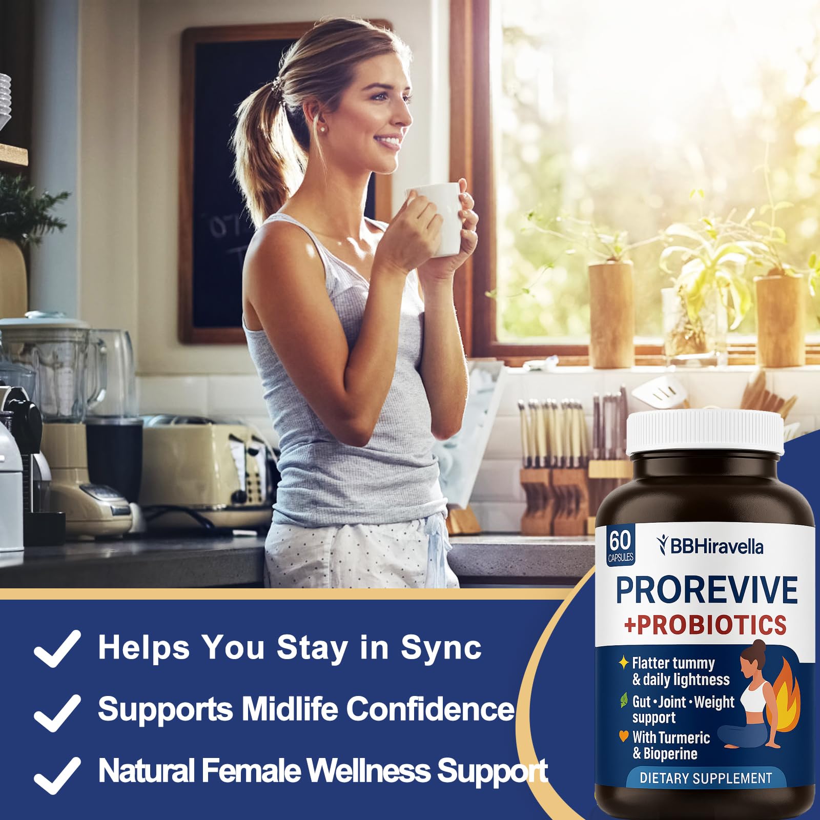 BBHiravella Prorevive for Women Menopause Support | Joint Comfort, Sexy Midsection Curves, Menopause Bloat Relief
