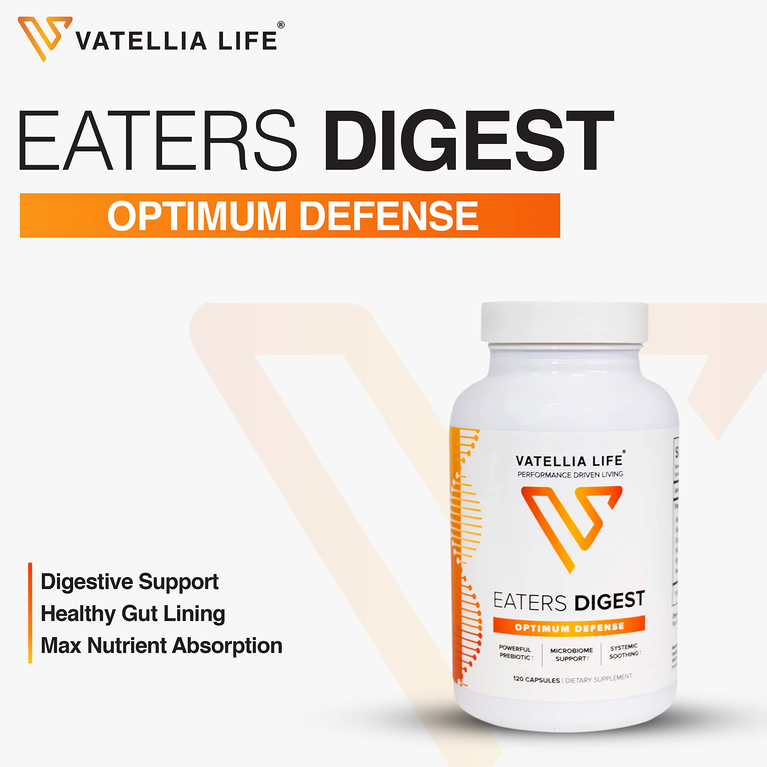Vatellia Life New from Eaters Digest | Prebiotic | Probiotic | Digestive Support | Gut Soothing | Healthy Gut Lining | Max Nutrient Absorption