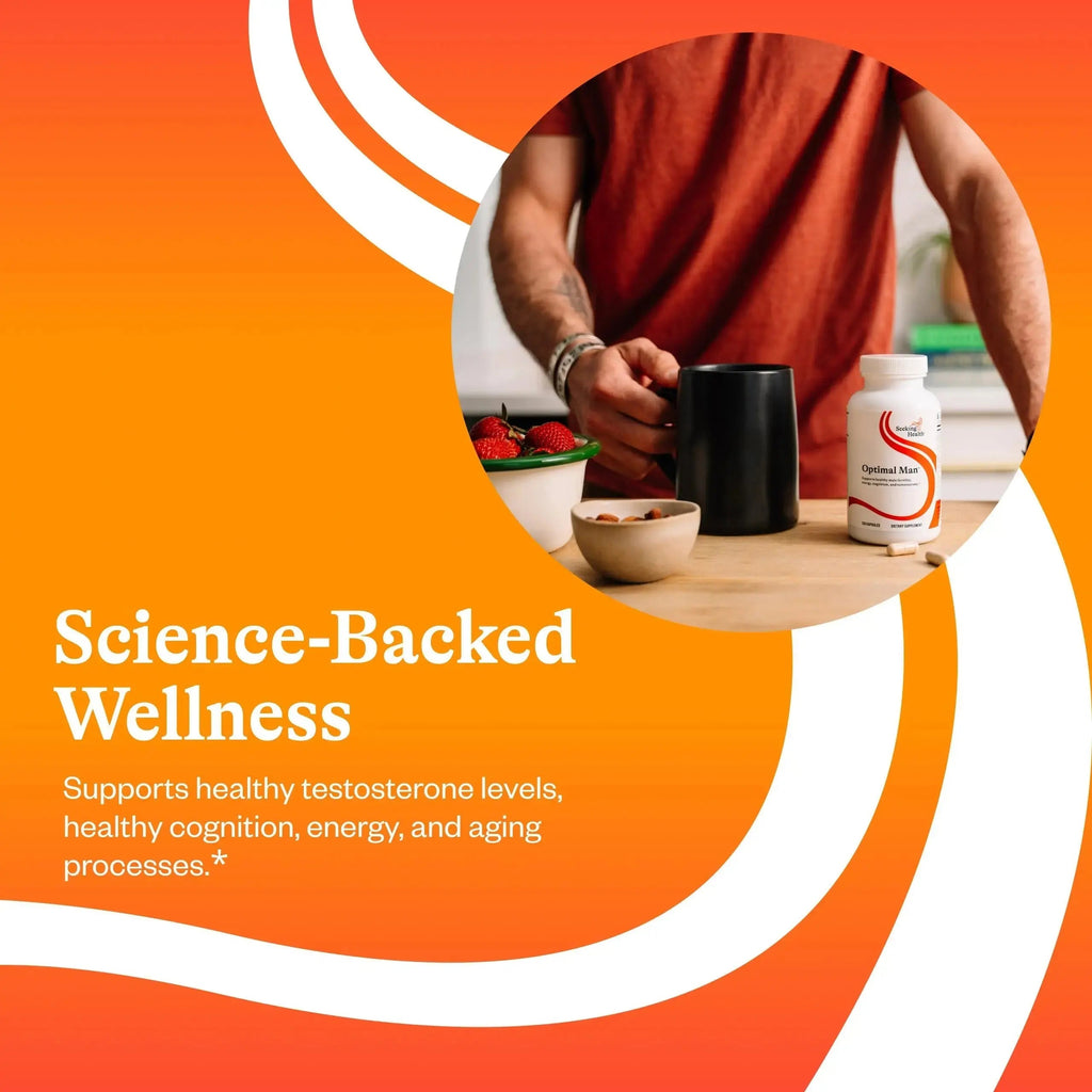 Seeking Health Optimal Man - Multivitamin Supplement with Zinc, Active Folate, & Alpha-Lipoic Acid - Multivitamin Supports Energy & Brain Health - Support Healthy Aging Seeking Health Au supplements