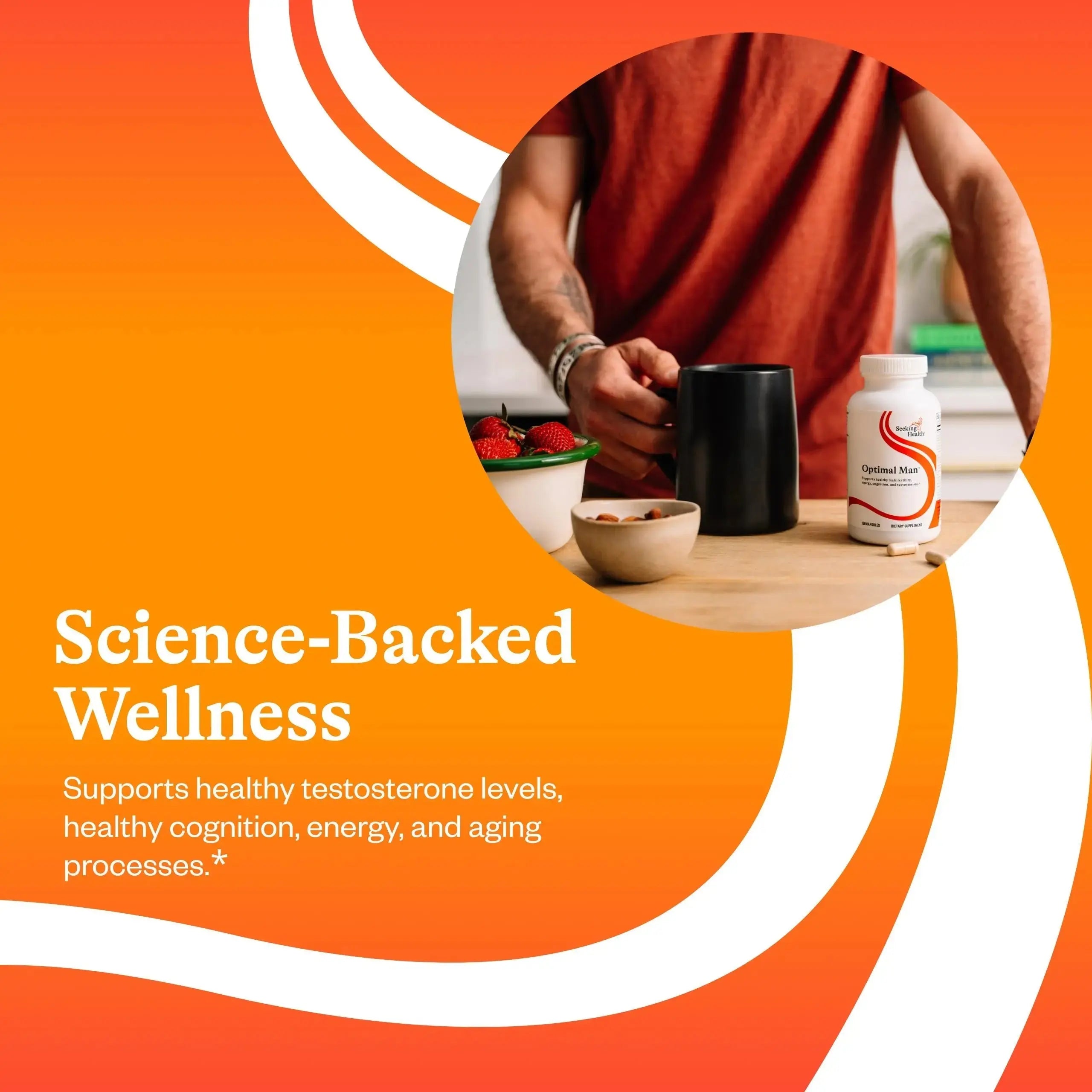Seeking Health Optimal Man - Multivitamin Supplement with Zinc, Active Folate, & Alpha-Lipoic Acid - Multivitamin Supports Energy & Brain Health - Support Healthy Aging Seeking Health Au supplements