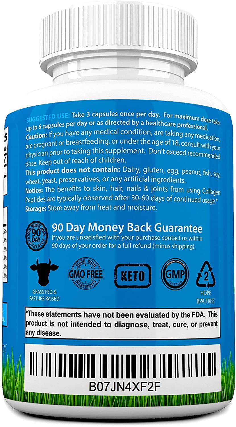 Root Vitality Collagen Peptides Capsules - Grass-Fed, Pasture-Raised Hydrolyzed Protein Supplement for Skin, Hair, & Nails - Non-GMO, Zero Sugar Daily Pills for Men & Women (180 Capsules) Root Vitality Au supplements