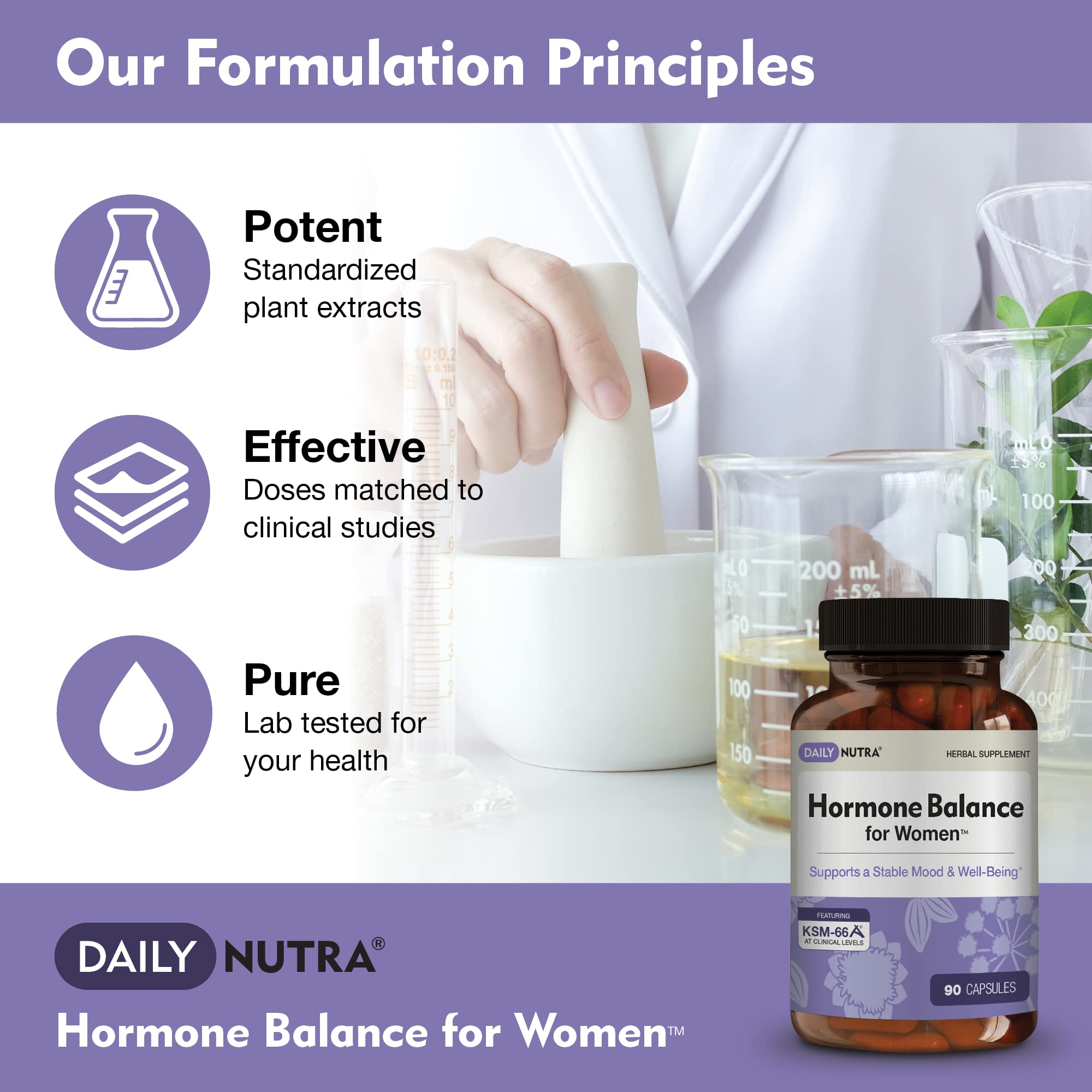 Hormone Balance for Women - Natural Mood Supplement - PMS Relief and Menopause Support | Featuring Clinically Studied KSM-66 Ashwagandha (90 Capsules) DailyNutra Au supplements