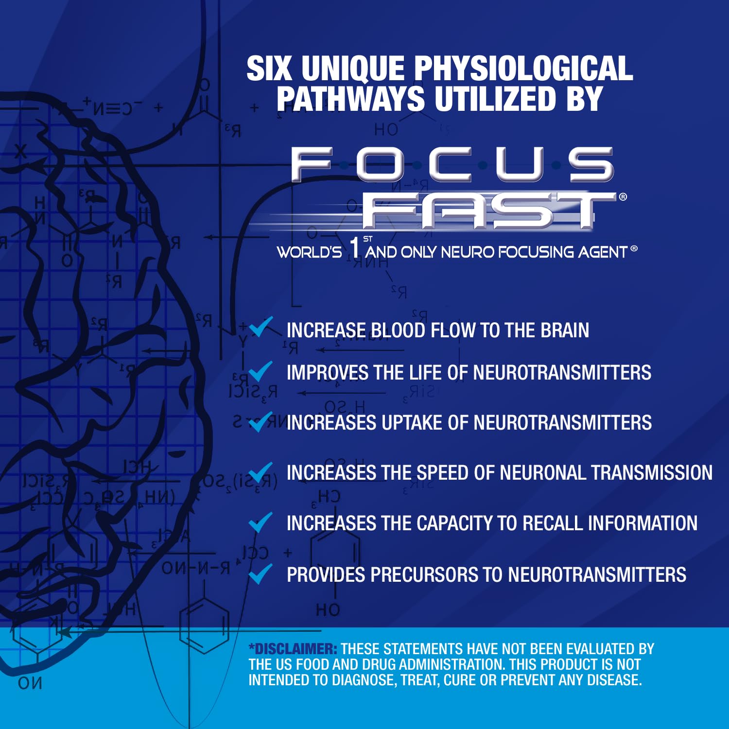 Focus Fast Brain Supplement - Improve Working Memory, Enhance Focus, Boost Cognition in as Little as 1 Hour. Caffeine/Stimulant Free Nootropic Focus Fast Au supplements