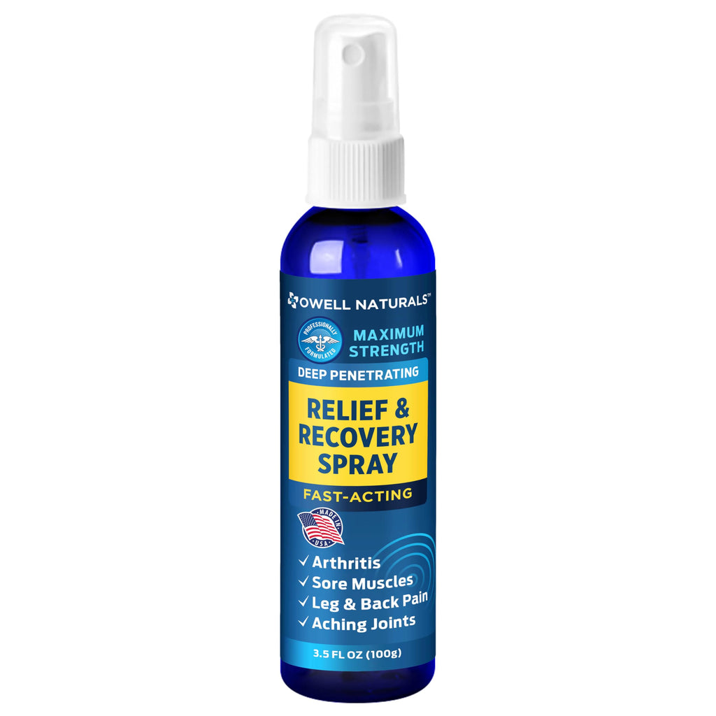 OWELL NATURALS Deep Penetrating Pain Relief Liquid Spray, Fast-Acting, Long Lasting, Natural Relief for Muscle Aches, Joint Pain, Stiffness, Quick Dry Formula, 3.5 oz Owell Naturals Au supplements