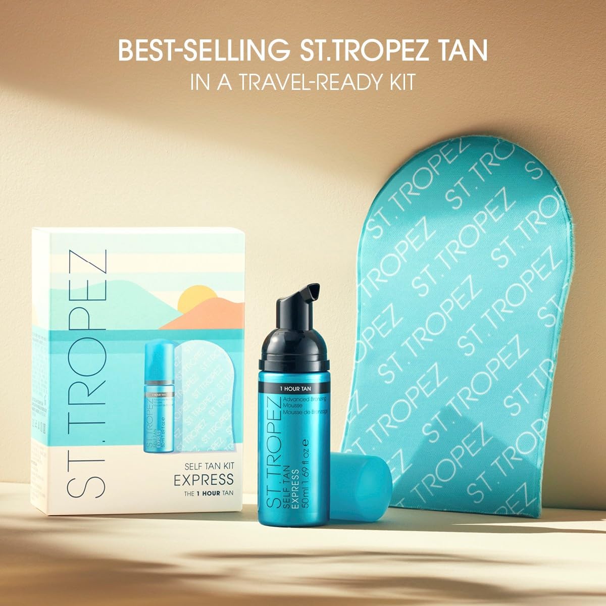 St.Tropez Self Tan Express Mini Kit: Travel-Sized Light/Medium/Dark 1-3 Hour Express Mousse and Tanning Applicator Mitt