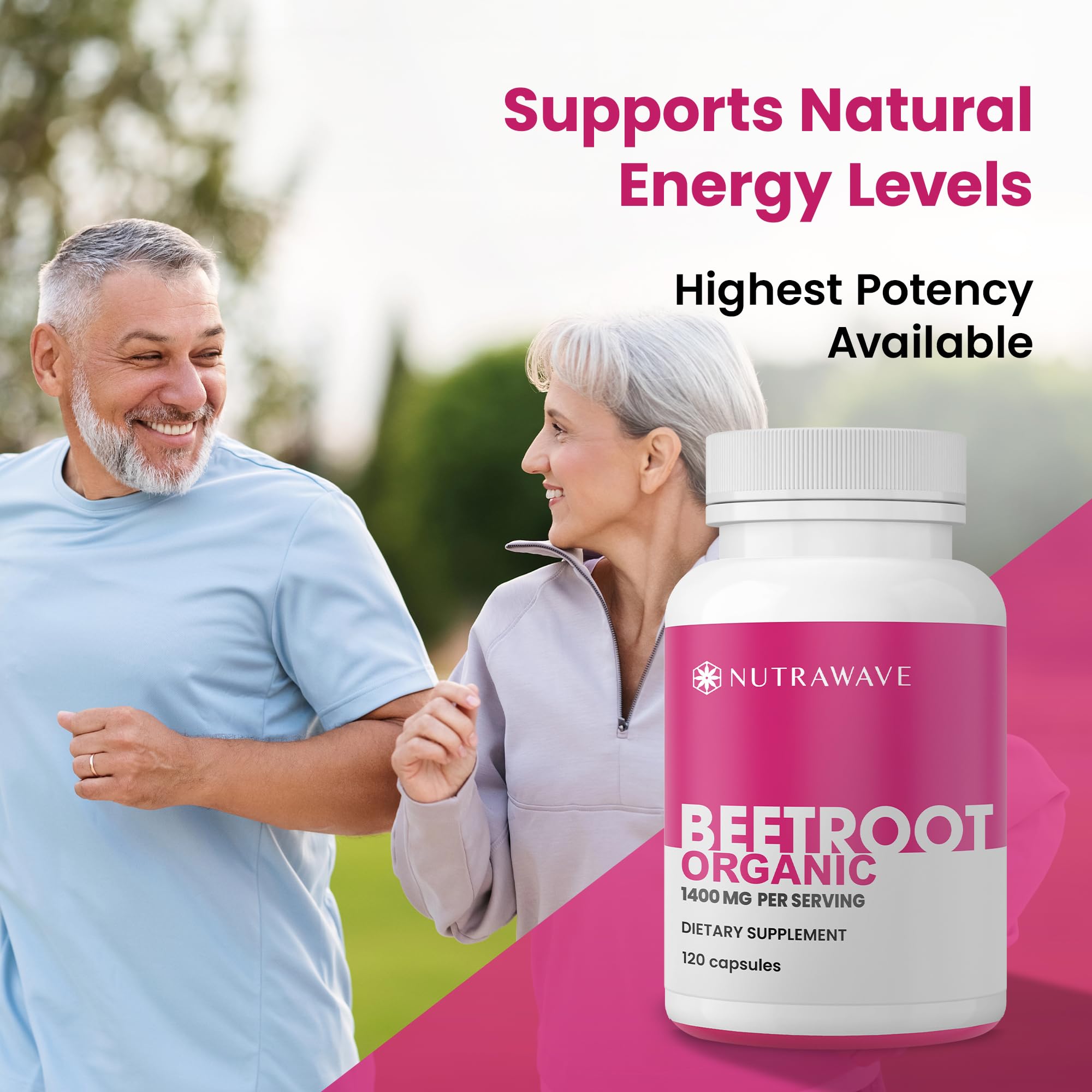 Nutra Wave 1400mg Organic Beet Root Capsules Per Serving – Nitric Oxide Booster for Men – Supports Blood Pressure, Energy, Circulation & Heart Health – Non-GMO, Vegan – 120 Capsules / 60 Day Supply