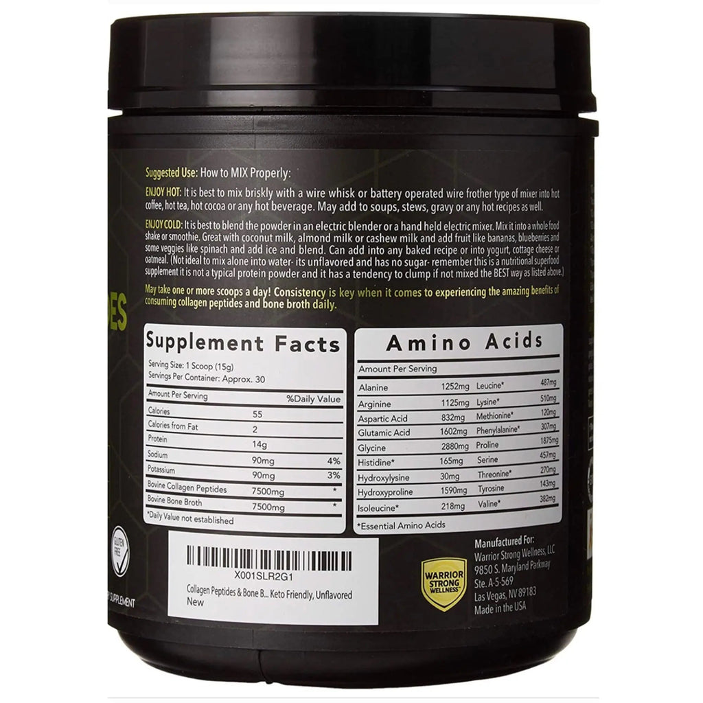 Warrior Strong Wellness Premium Collagen Peptides Bone Broth: Grass Fed Hydrolyzed Warrior Strong Wellness Au supplements